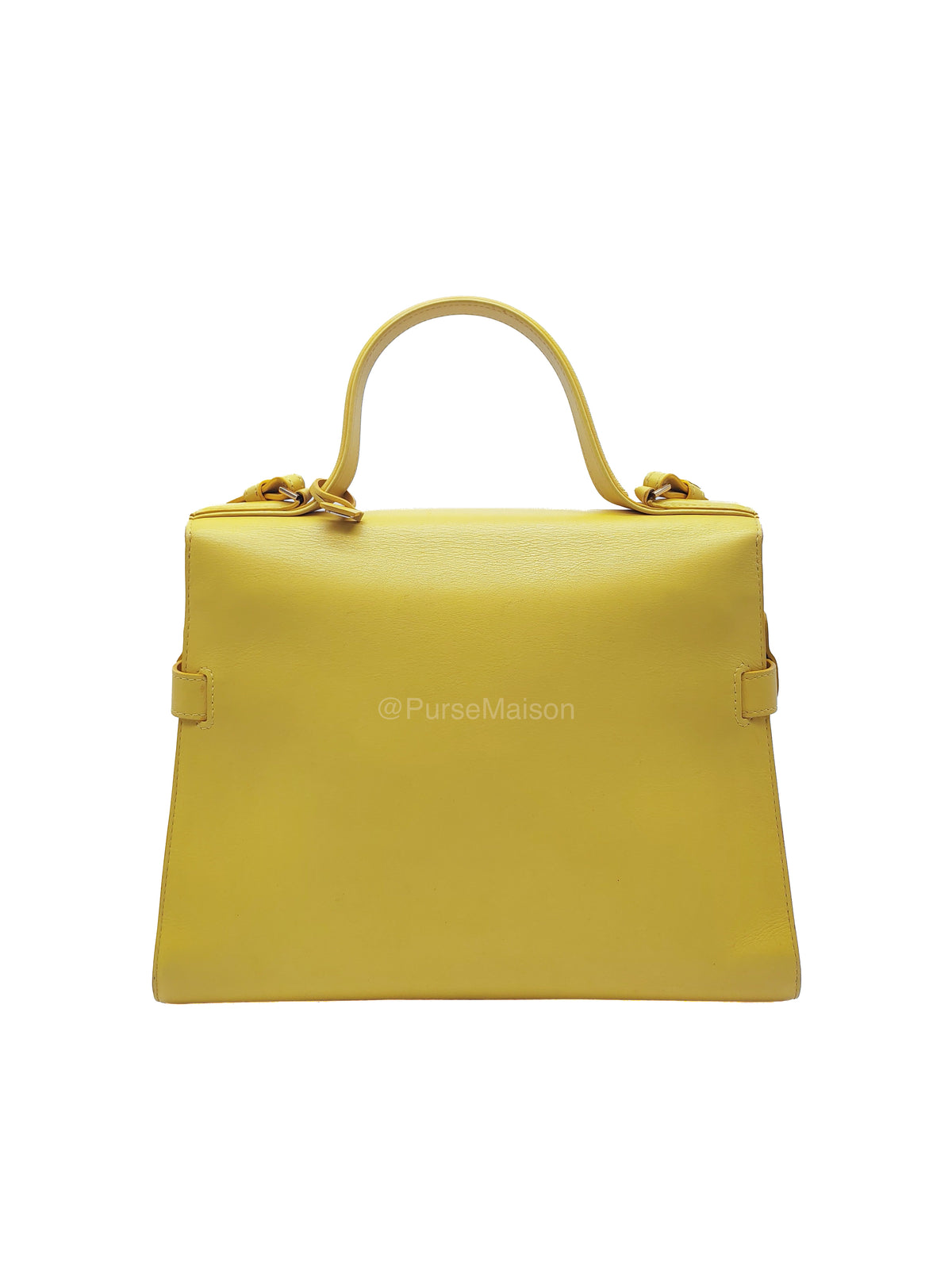 Delvaux Tempete Handbag in Yellow Crisp Calf Leather and Gold Hardware | Purse Maison Luxury Bags Shop