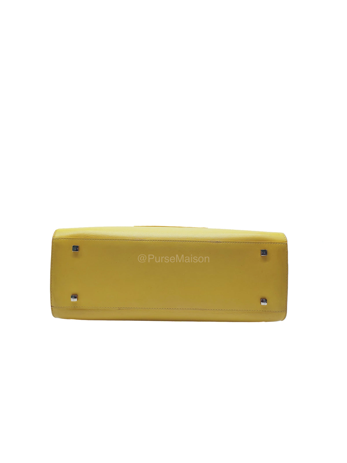 Delvaux Tempete Handbag in Yellow Crisp Calf Leather and Gold Hardware | Purse Maison Luxury Bags Shop