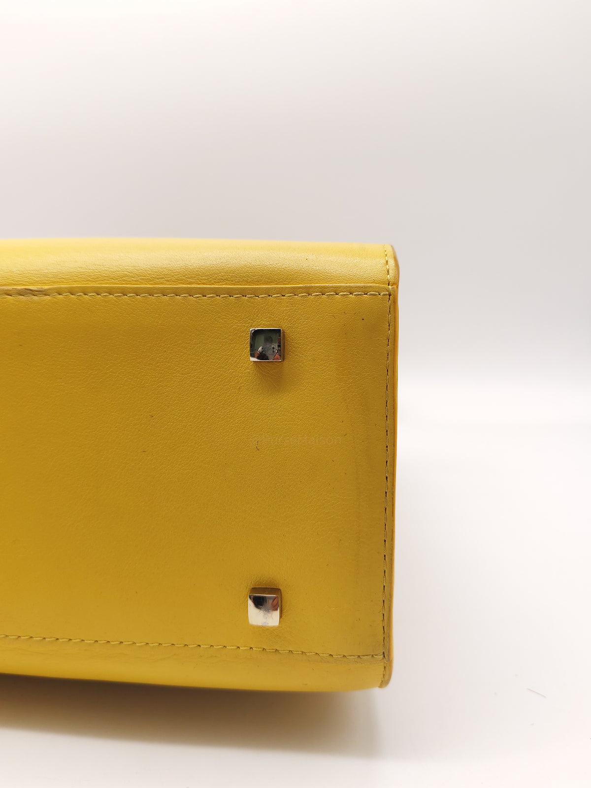 Delvaux Tempete Handbag in Yellow Crisp Calf Leather and Gold Hardware | Purse Maison Luxury Bags Shop