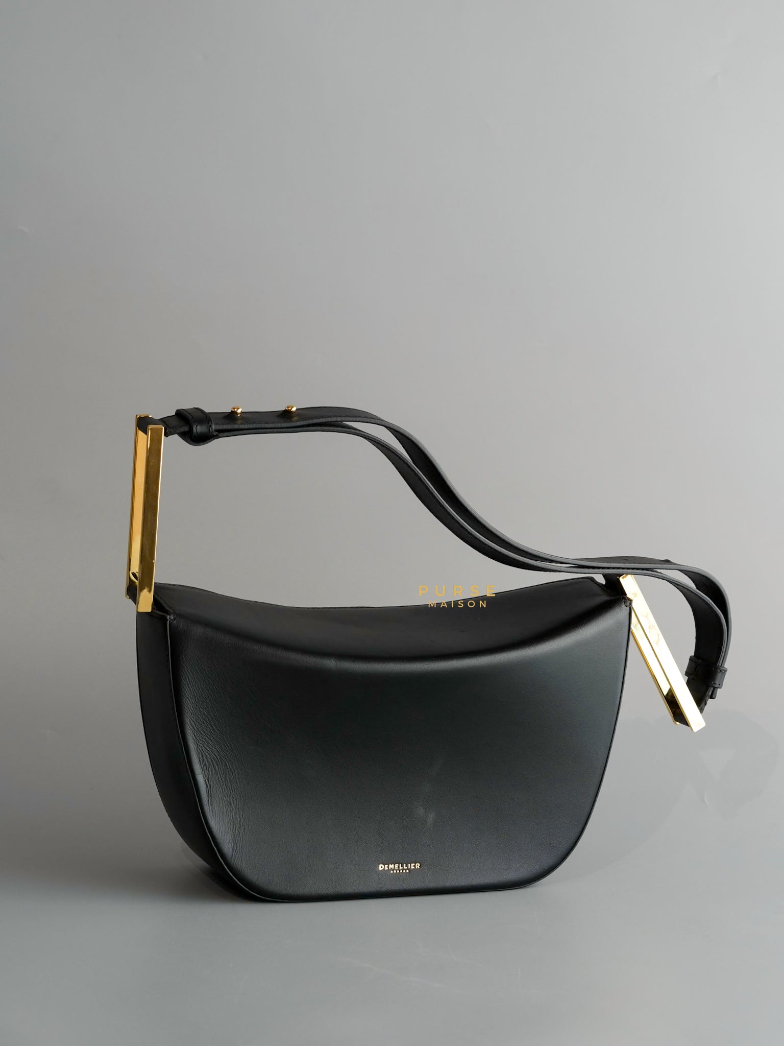 Demellier Bergen Top Handle Bag in Black | Purse Maison Luxury Bags Shop