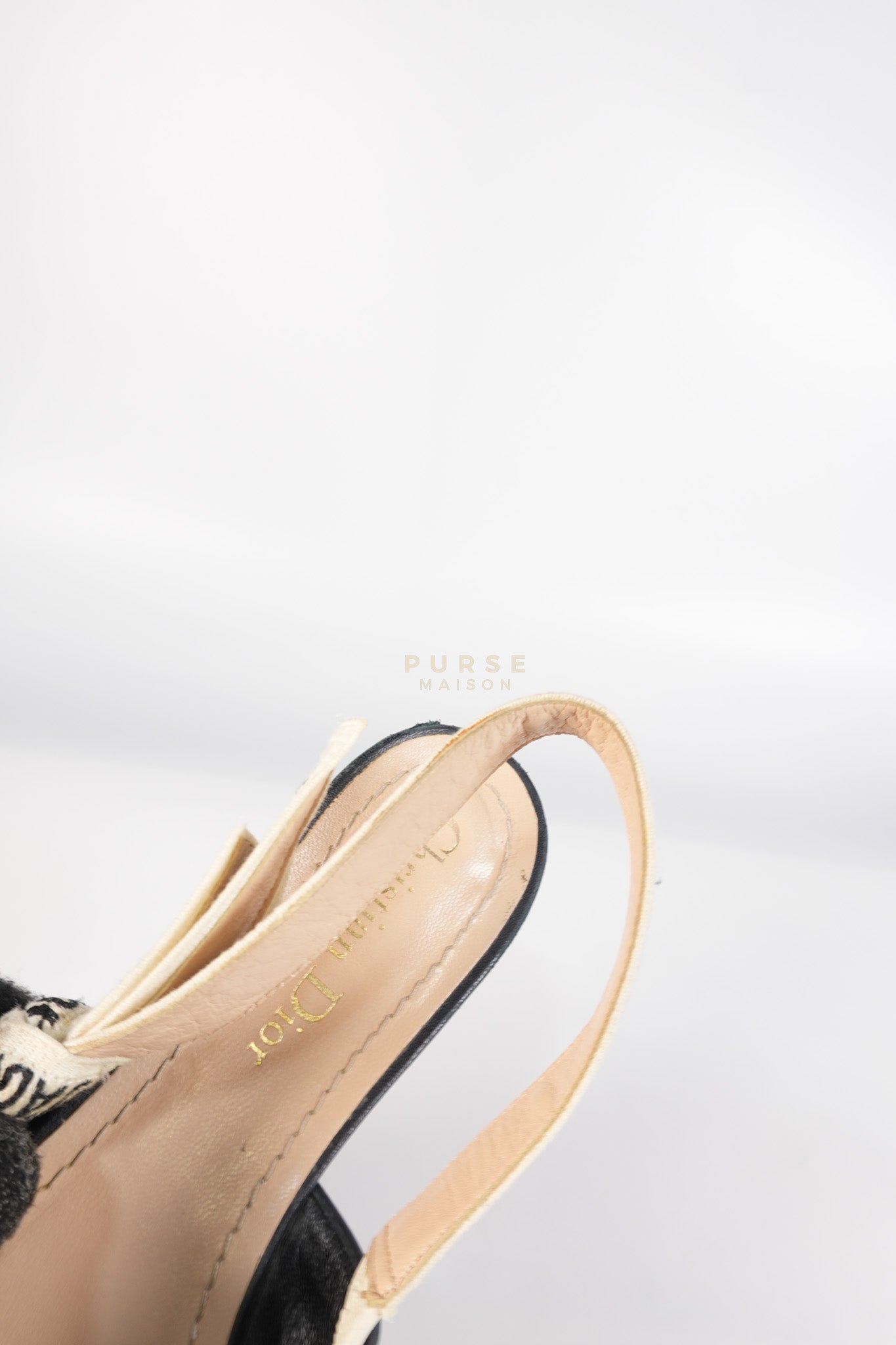 Denim Ribbon Patchwork J'Adior Slingback Ballet Flats Size 37EU (23.5 cm) | Purse Maison Luxury Bags Shop