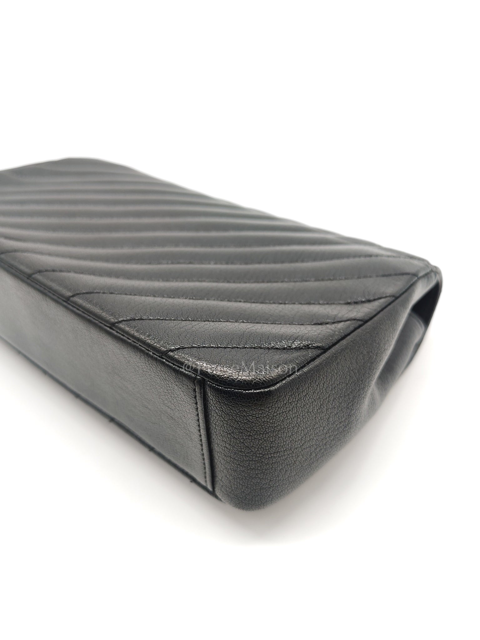 Diagonal Quilted Small Flap Goatskin Leather and Aged Gold Hardware Series 22 | Purse Maison Luxury Bags Shop