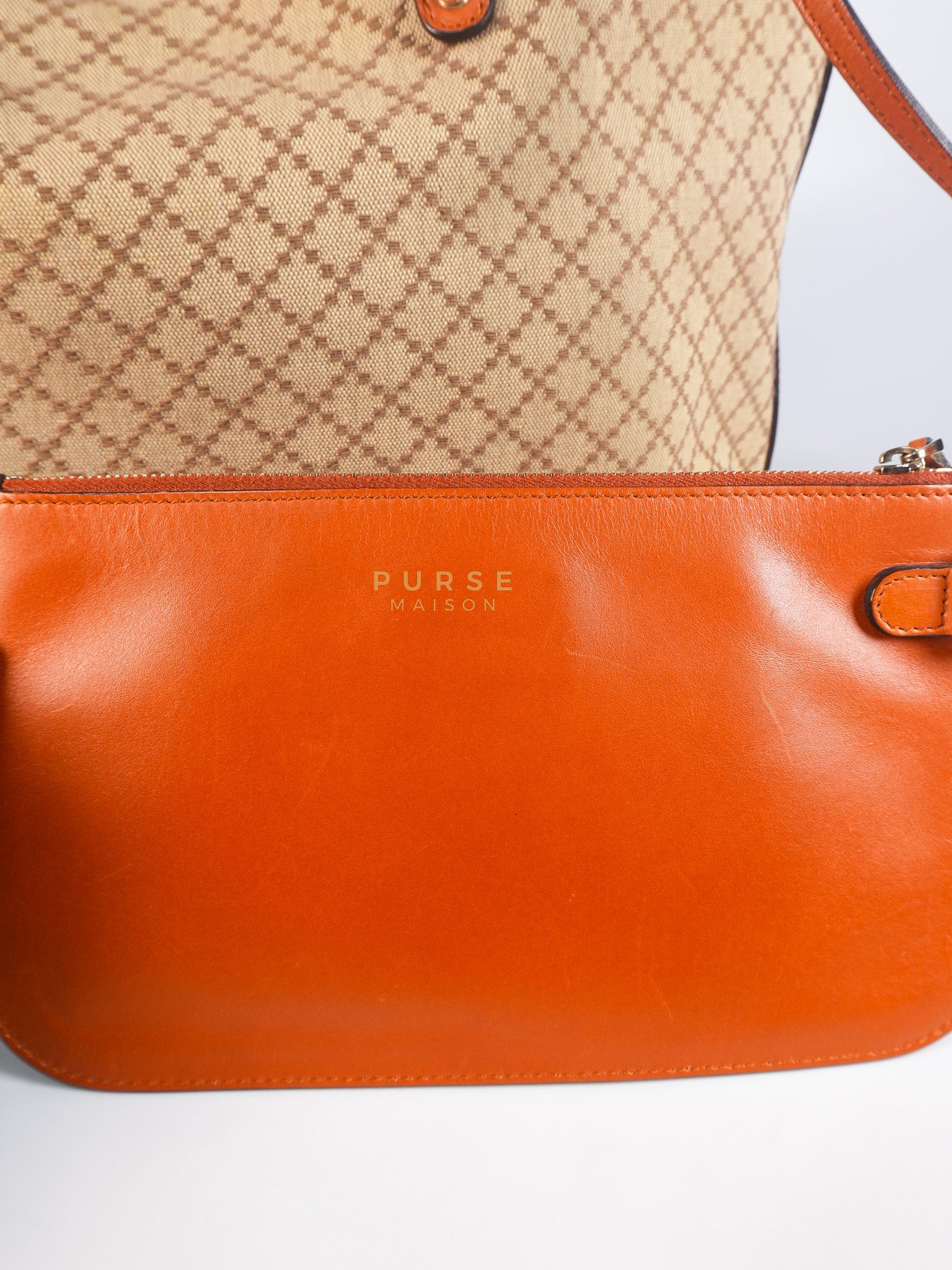 Diamante Plus Craft Tote Bag in Beige/Orange | Purse Maison Luxury Bags Shop