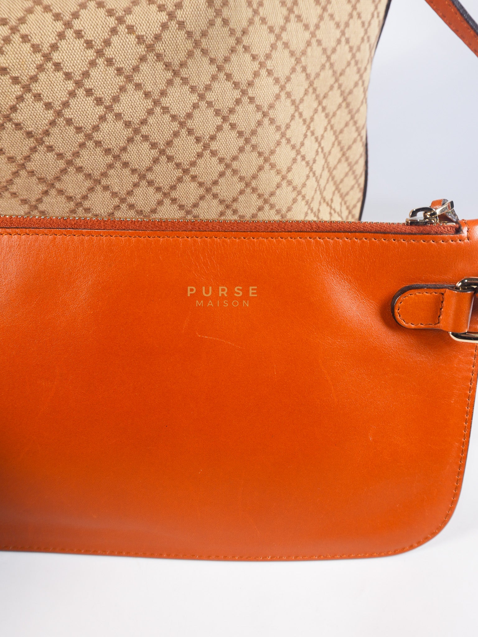Diamante Plus Craft Tote Bag in Beige/Orange | Purse Maison Luxury Bags Shop