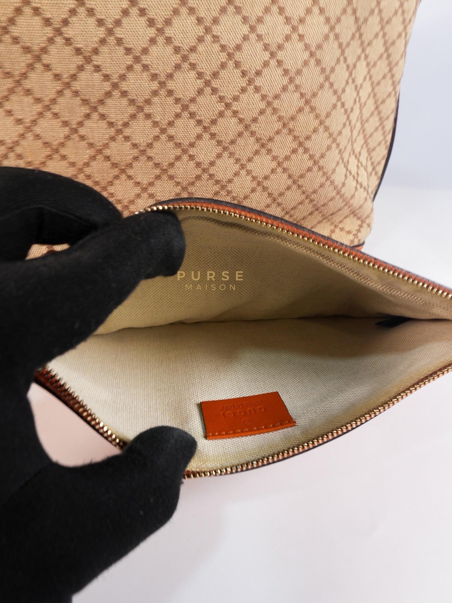 Diamante Plus Craft Tote Bag in Beige/Orange | Purse Maison Luxury Bags Shop