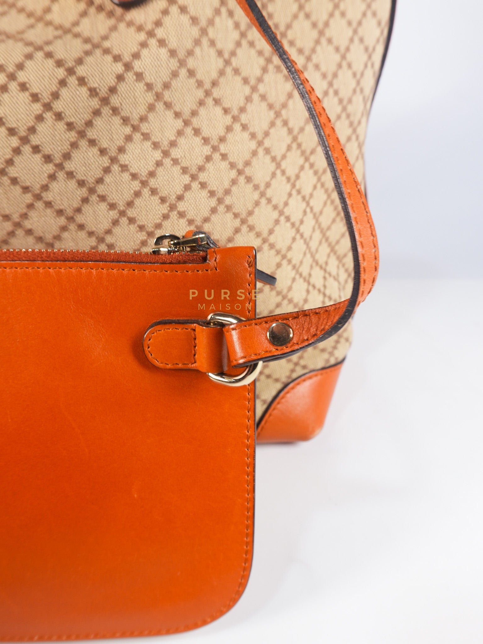 Diamante Plus Craft Tote Bag in Beige/Orange | Purse Maison Luxury Bags Shop