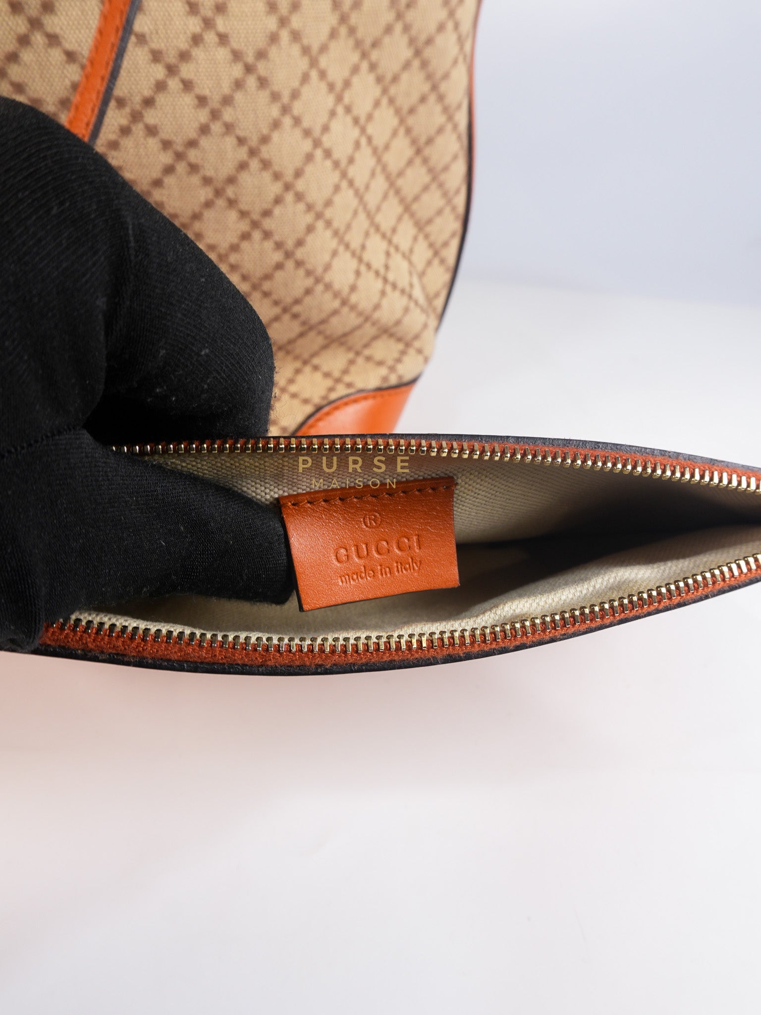 Diamante Plus Craft Tote Bag in Beige/Orange | Purse Maison Luxury Bags Shop