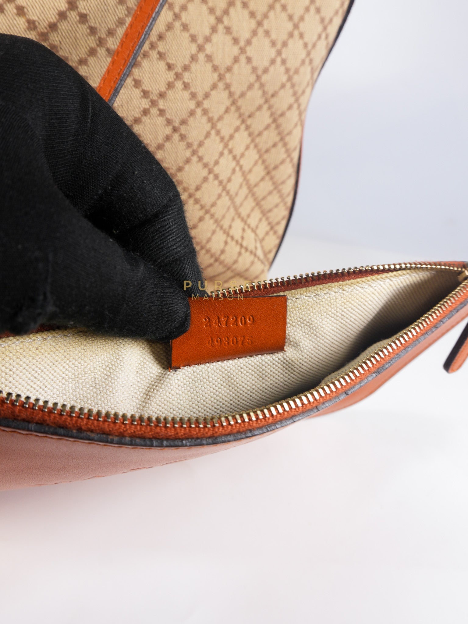 Diamante Plus Craft Tote Bag in Beige/Orange | Purse Maison Luxury Bags Shop