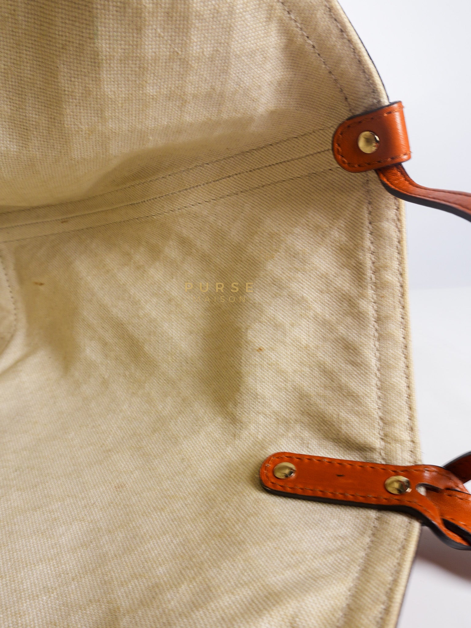 Diamante Plus Craft Tote Bag in Beige/Orange | Purse Maison Luxury Bags Shop