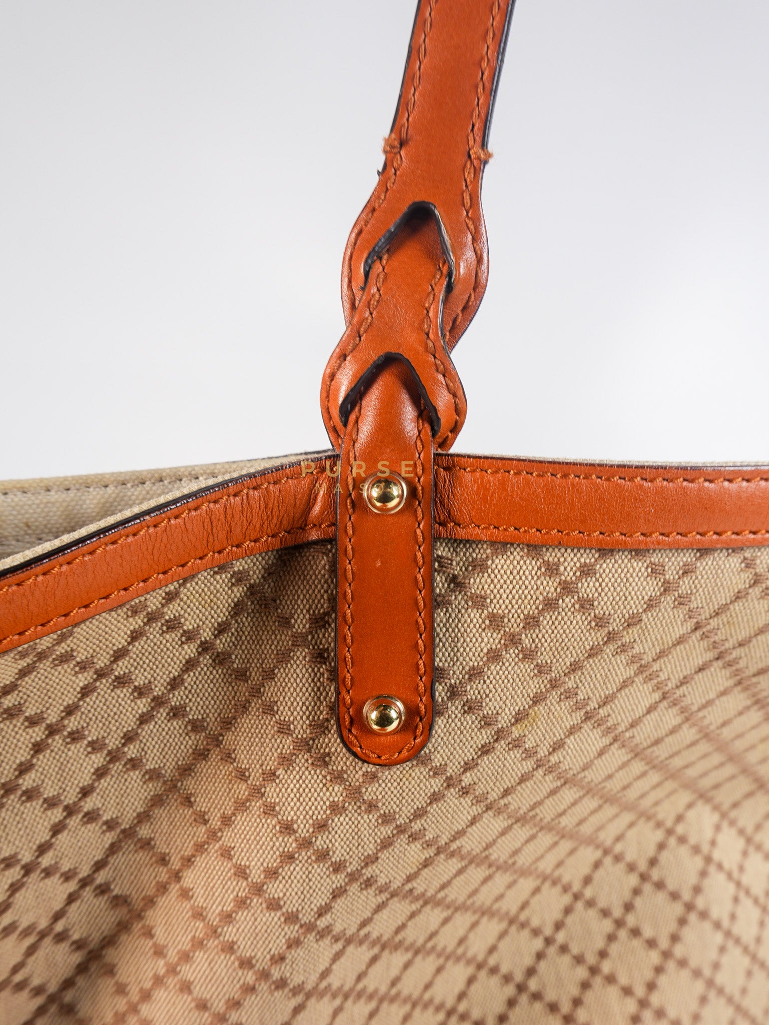 Diamante Plus Craft Tote Bag in Beige/Orange | Purse Maison Luxury Bags Shop