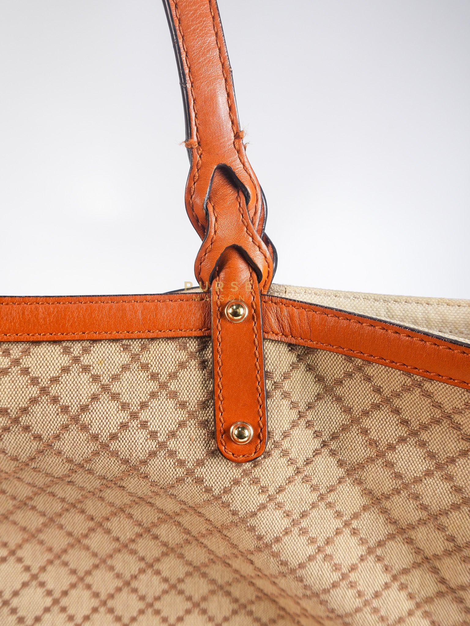 Diamante Plus Craft Tote Bag in Beige/Orange | Purse Maison Luxury Bags Shop