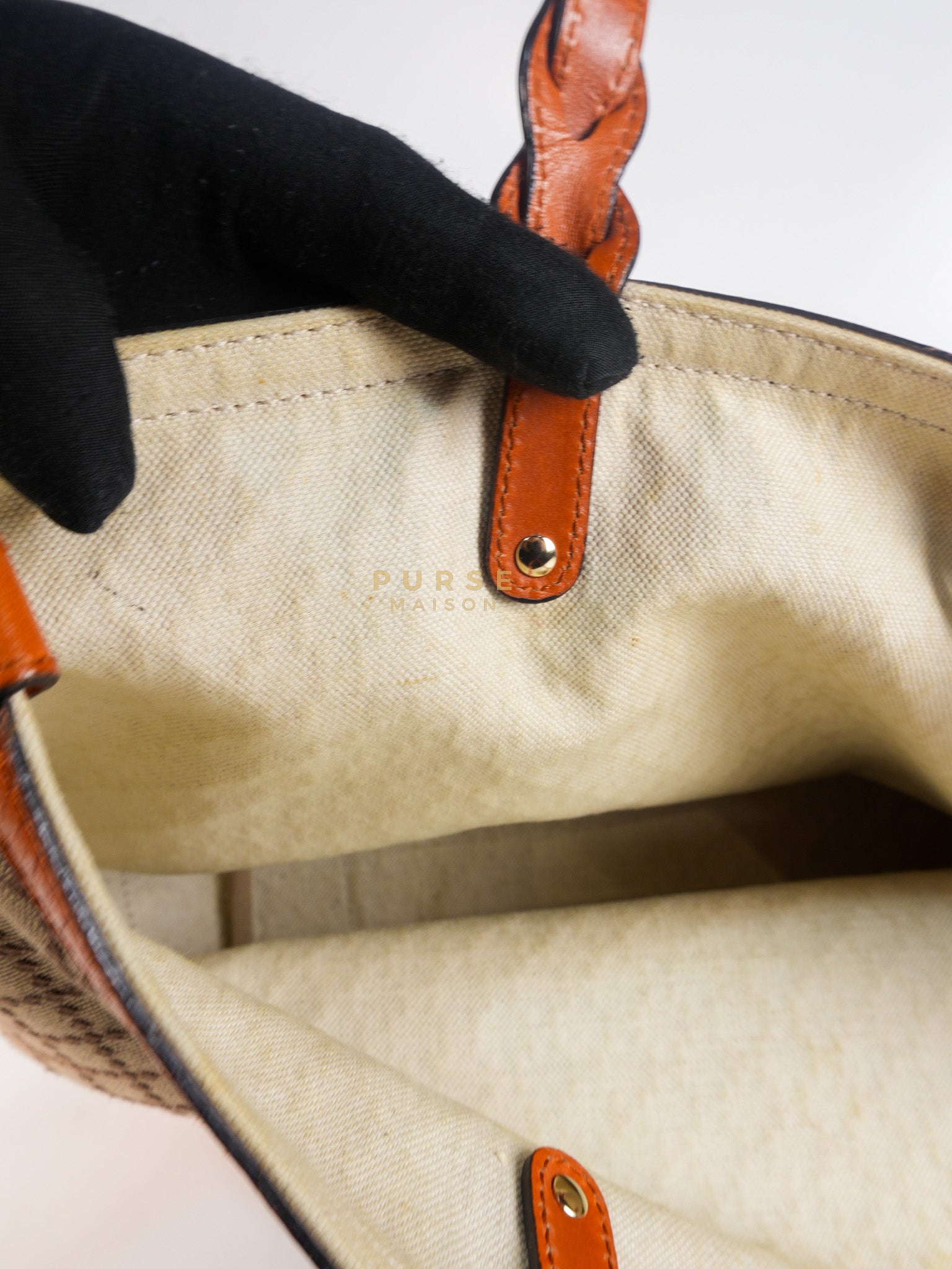 Diamante Plus Craft Tote Bag in Beige/Orange | Purse Maison Luxury Bags Shop