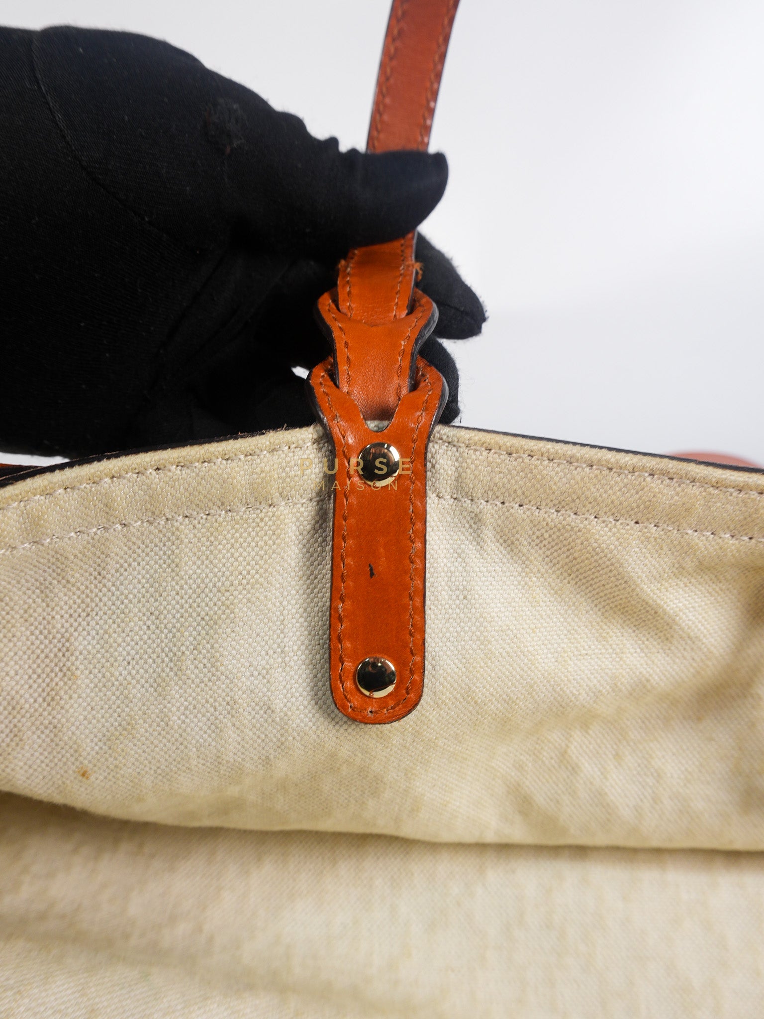 Diamante Plus Craft Tote Bag in Beige/Orange | Purse Maison Luxury Bags Shop