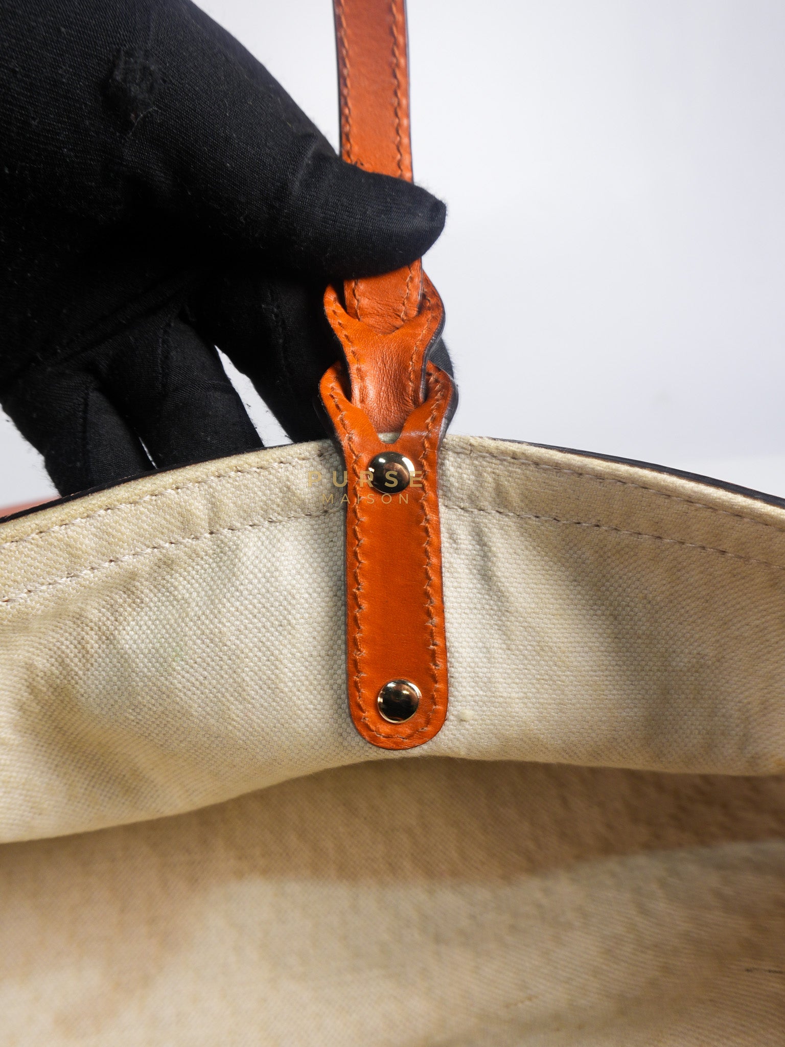Diamante Plus Craft Tote Bag in Beige/Orange | Purse Maison Luxury Bags Shop