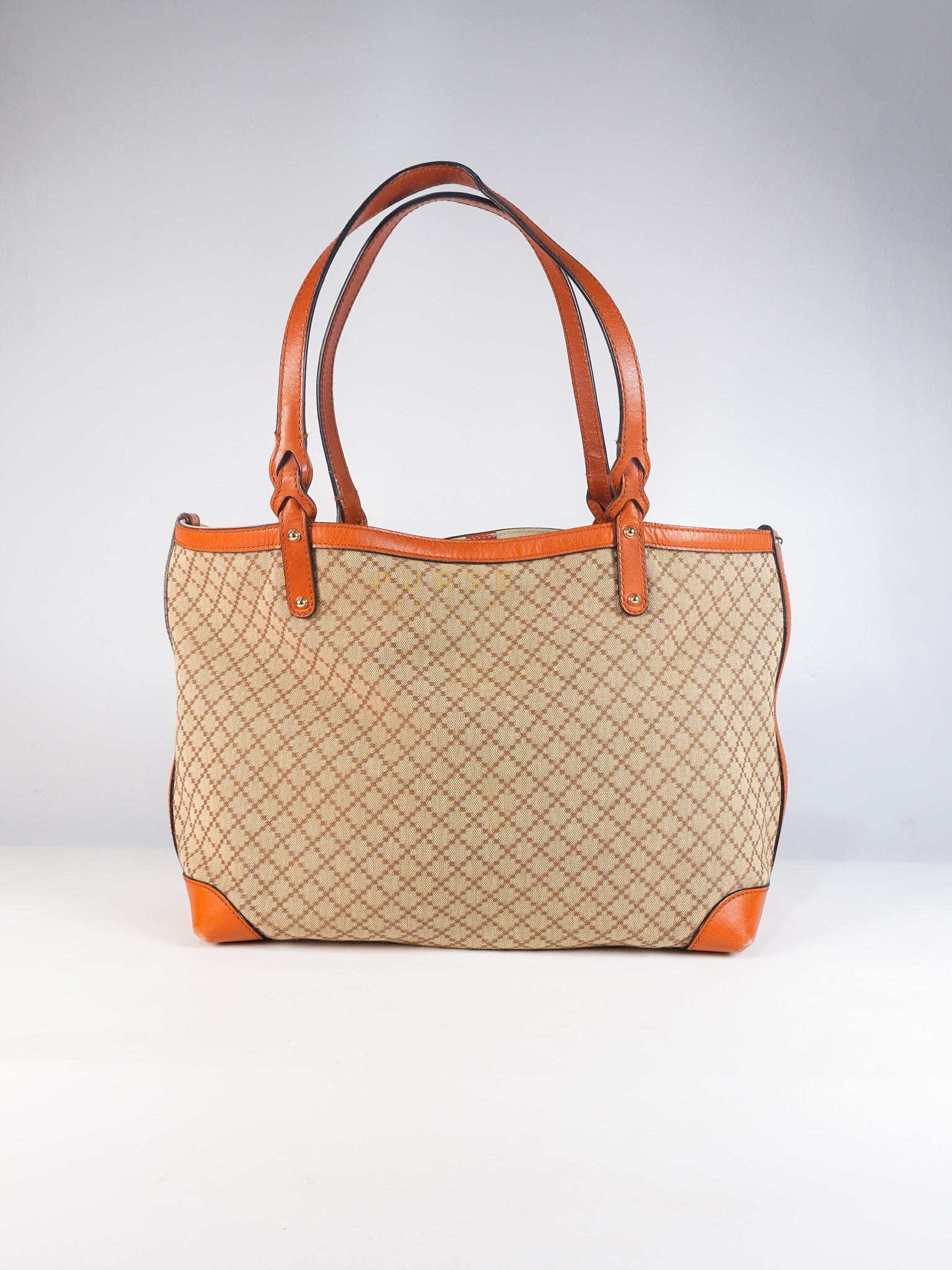 Diamante Plus Craft Tote Bag in Beige/Orange | Purse Maison Luxury Bags Shop
