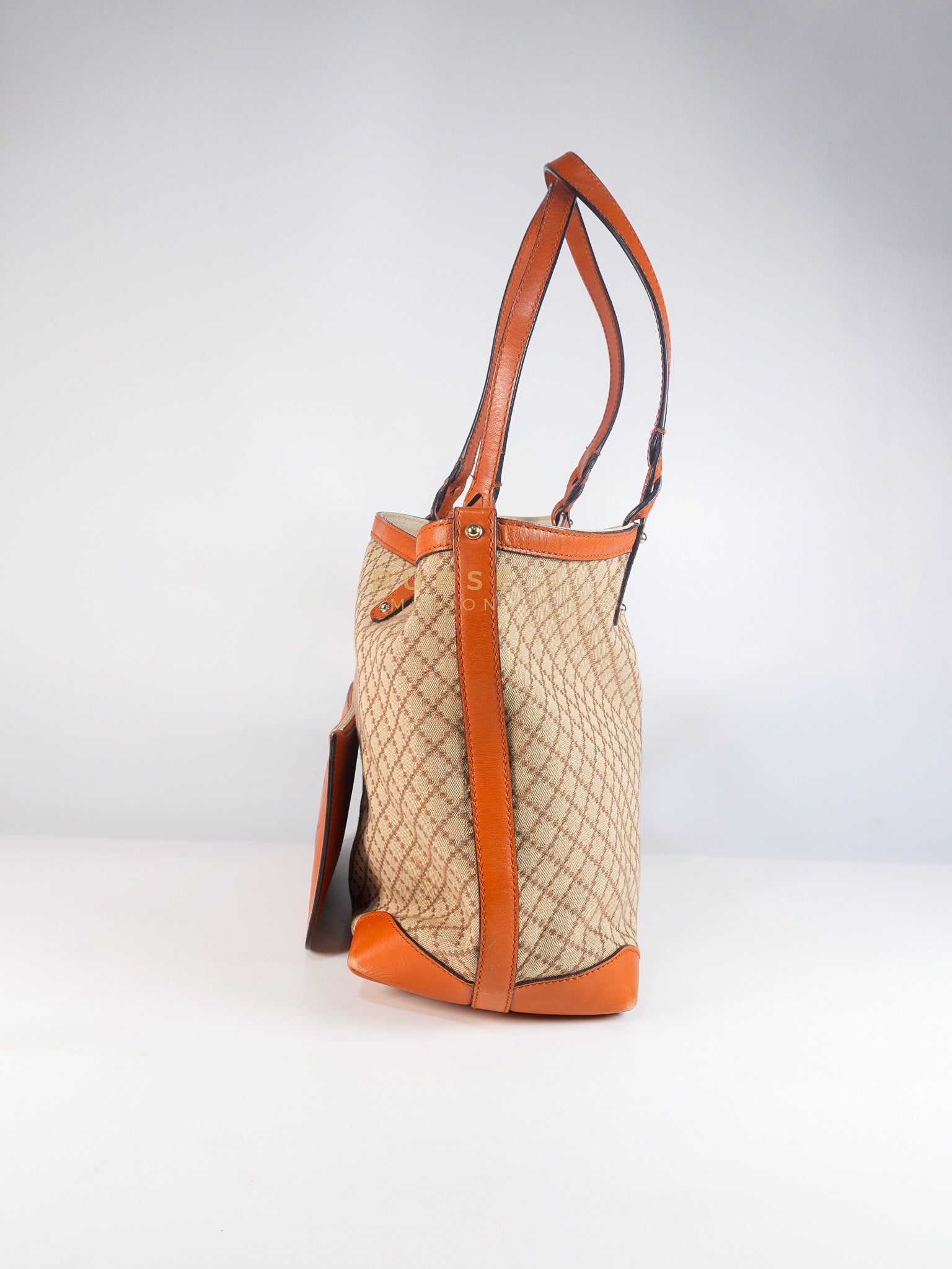 Diamante Plus Craft Tote Bag in Beige/Orange | Purse Maison Luxury Bags Shop