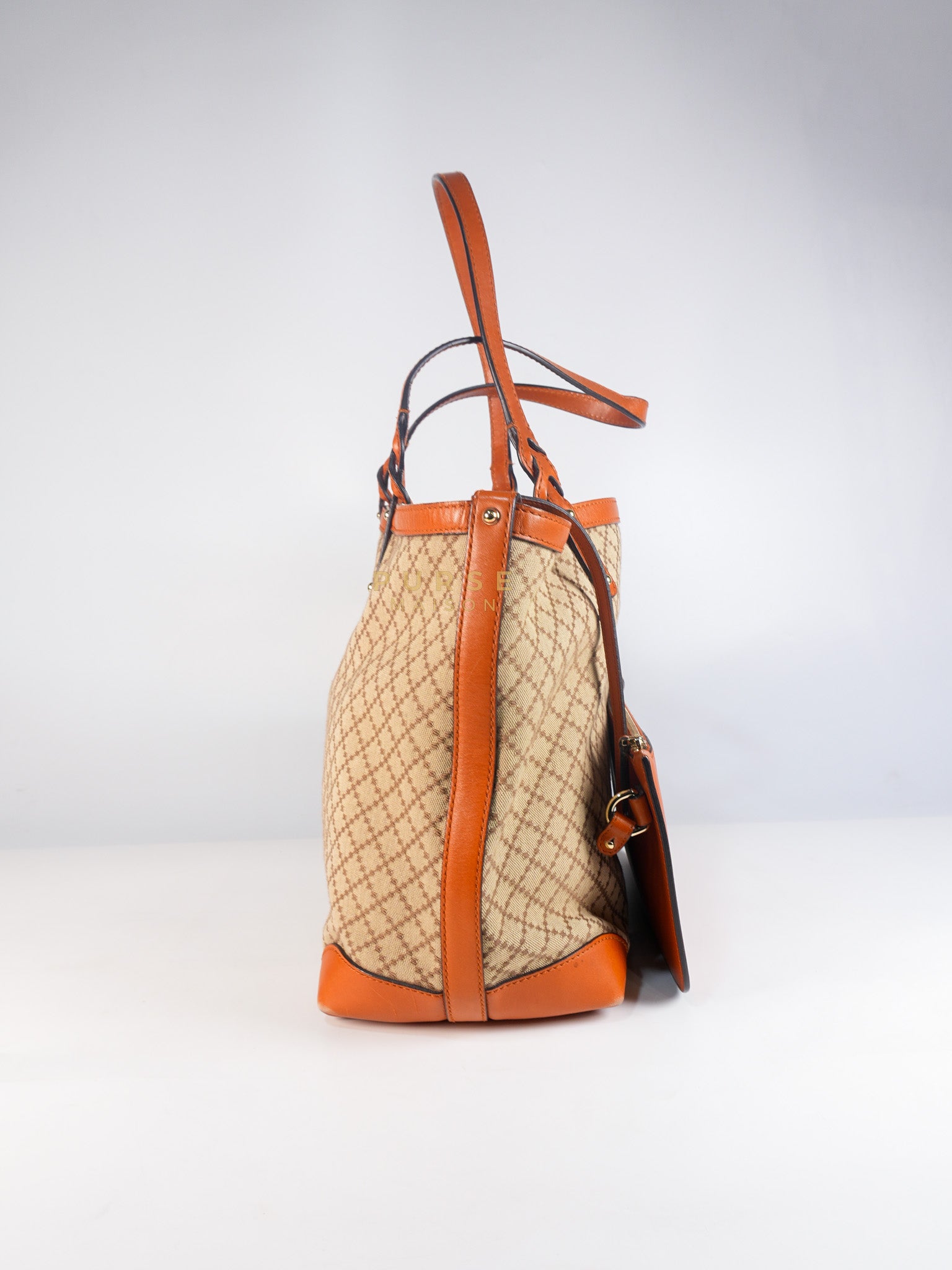 Diamante Plus Craft Tote Bag in Beige/Orange | Purse Maison Luxury Bags Shop