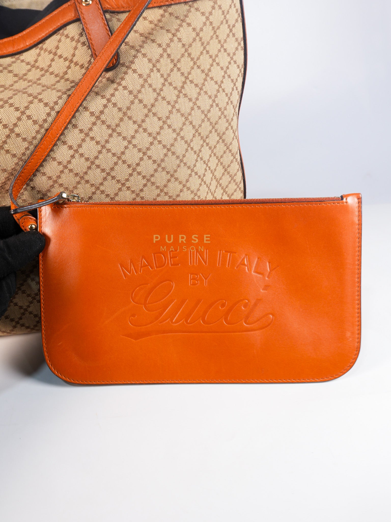 Diamante Plus Craft Tote Bag in Beige/Orange | Purse Maison Luxury Bags Shop
