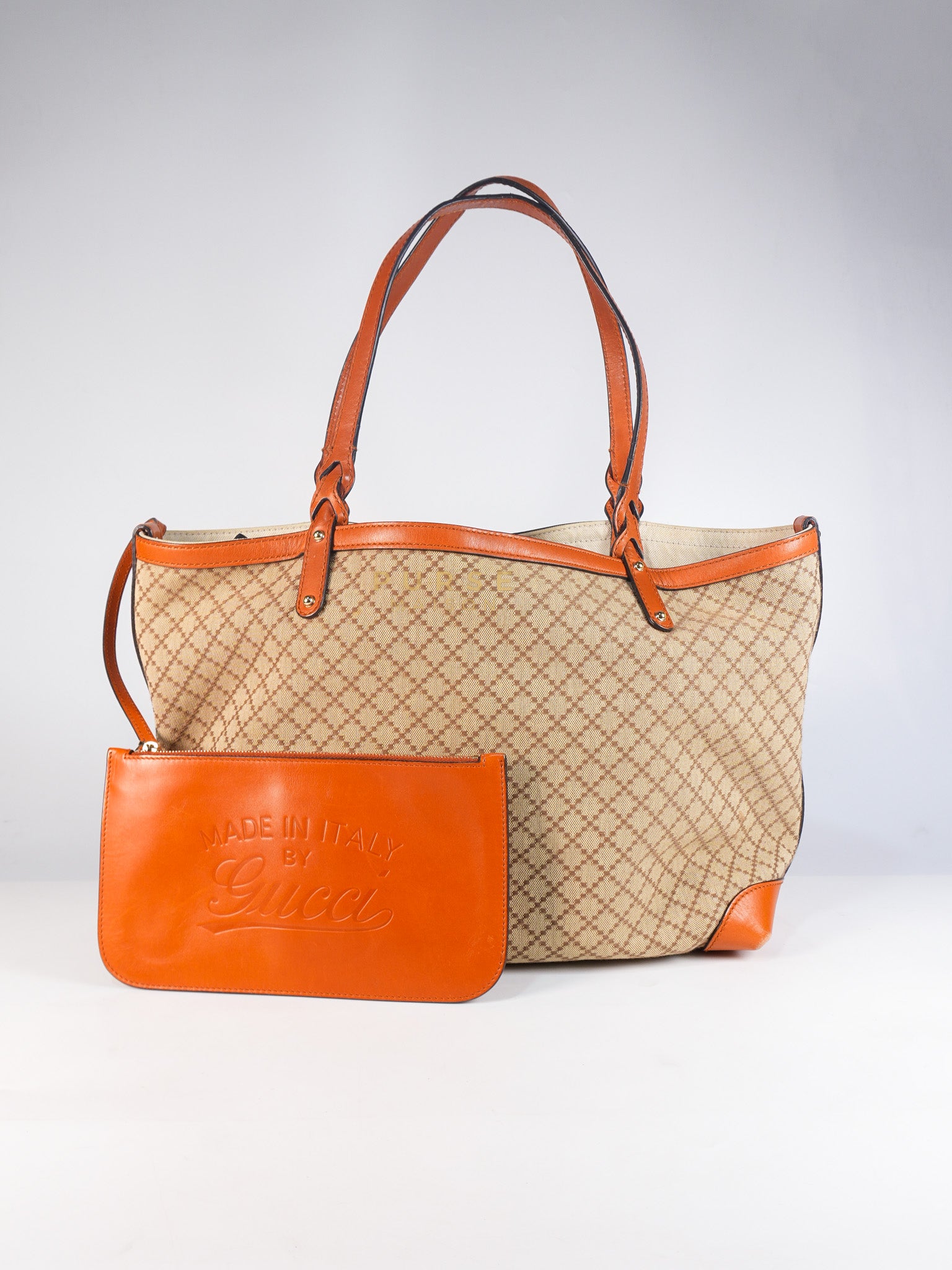 Diamante Plus Craft Tote Bag in Beige/Orange | Purse Maison Luxury Bags Shop