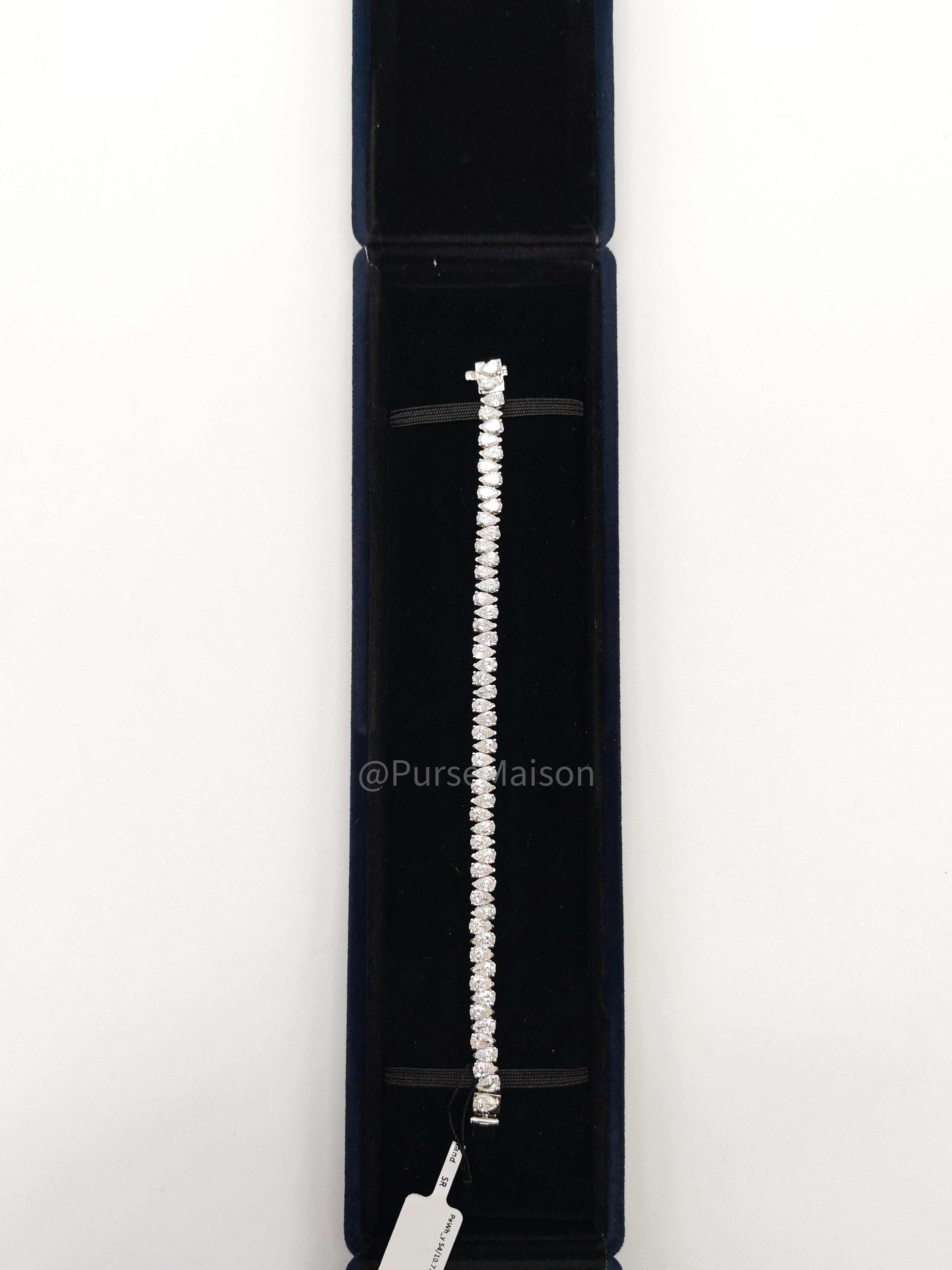 18k|12.8gms.|10.77cts.|VS1 to VVS1 (Clarity) E to H (Color) Natural Diamond White Gold Tennis Bracelet | Purse Maison Luxury Bags Shop
