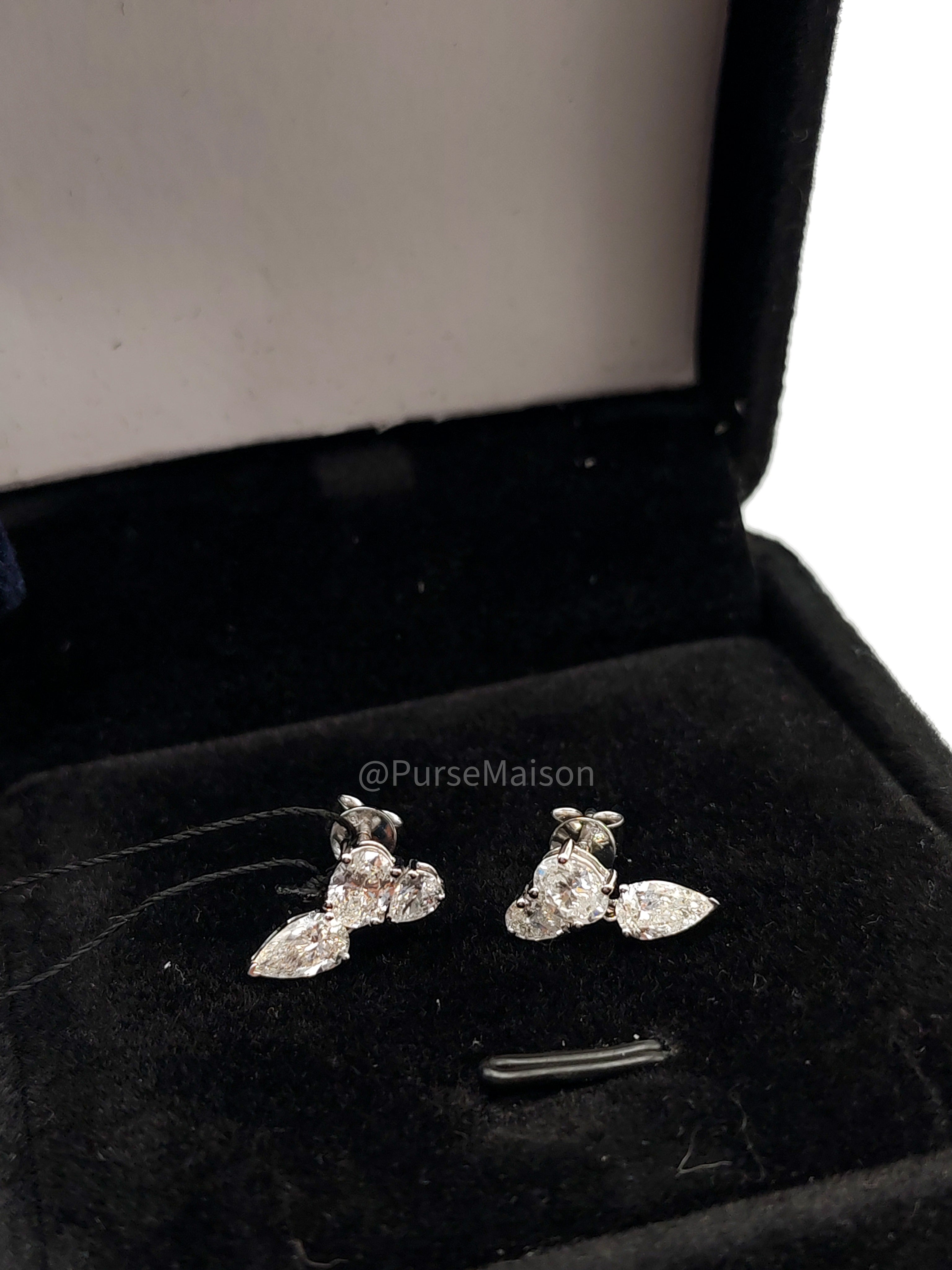 18k | 1.86gms. | 1.86gms | 1.53cts | VS1 to VVS1 (Clarity) E to H (Color) Natural Diamond White Gold Earrings | Purse Maison Luxury Bags Shop