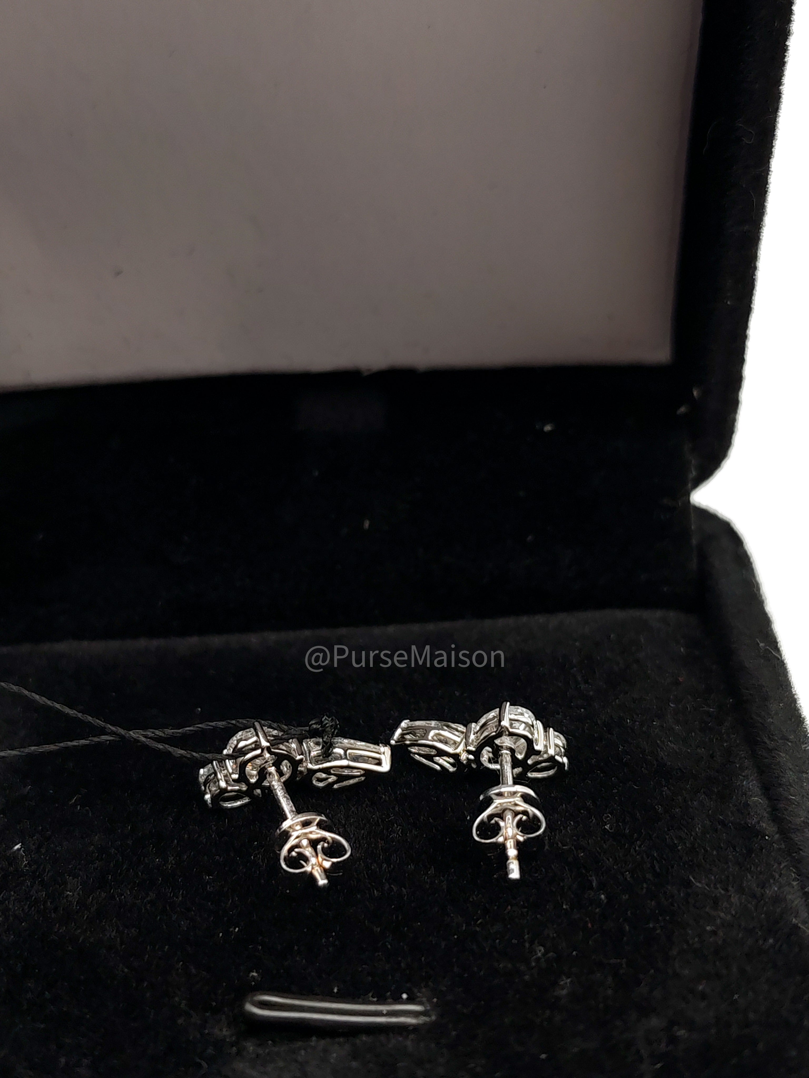 18k | 1.86gms. | 1.86gms | 1.53cts | VS1 to VVS1 (Clarity) E to H (Color) Natural Diamond White Gold Earrings | Purse Maison Luxury Bags Shop