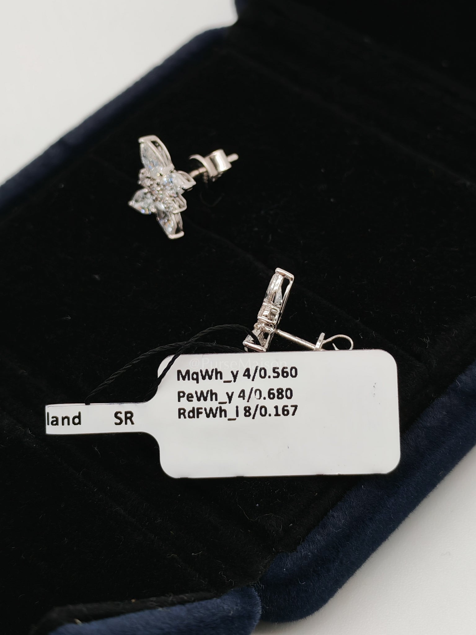18k 2.07gms 1.407cts VS1 to VVS1 (Clarity) E to H (Color) Natural Diamond White Gold Earrings | Purse Maison Luxury Bags Shop