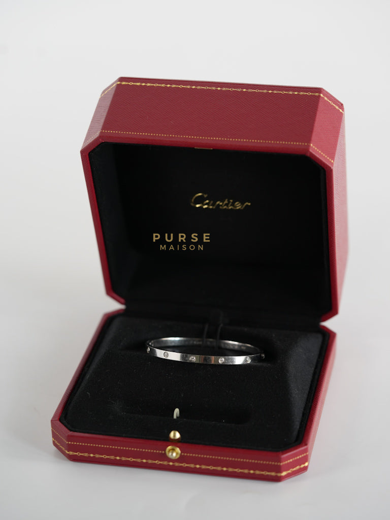Diamond Love Bangle 18K White Gold | Purse Maison Luxury Bags Shop