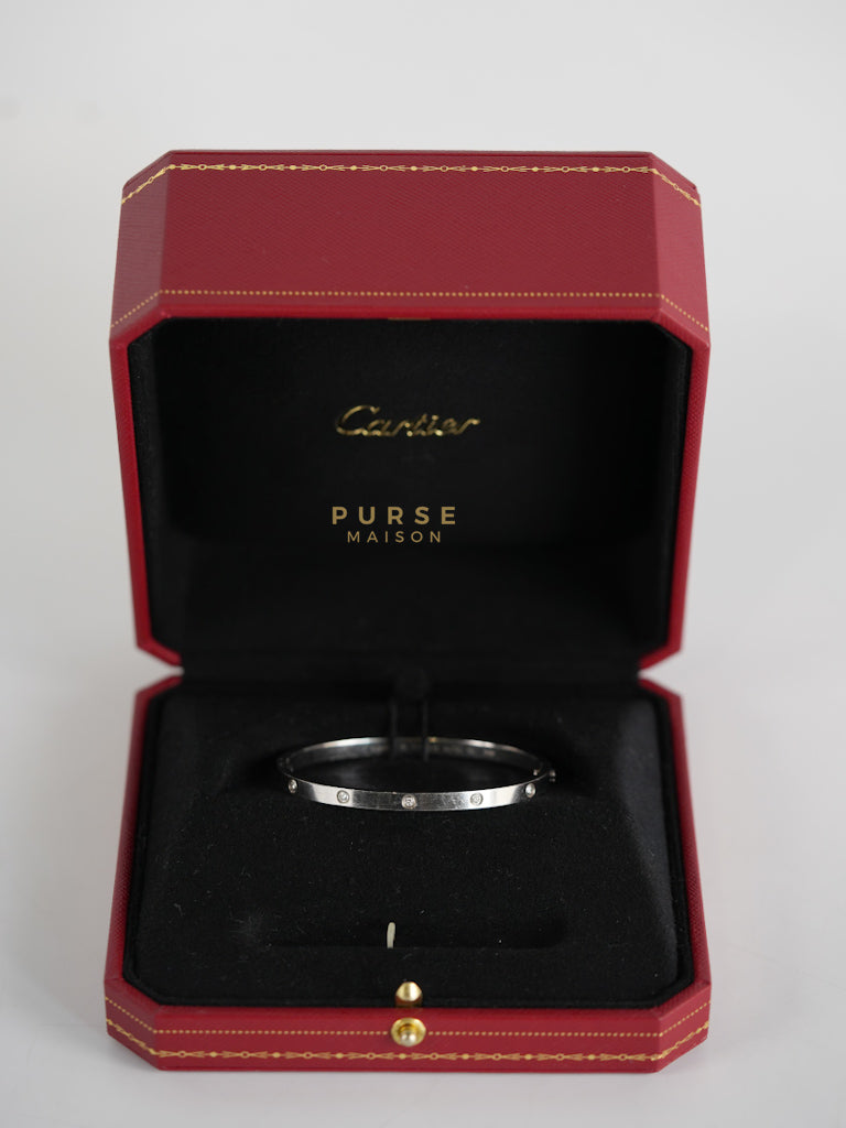 Diamond Love Bangle 18K White Gold | Purse Maison Luxury Bags Shop