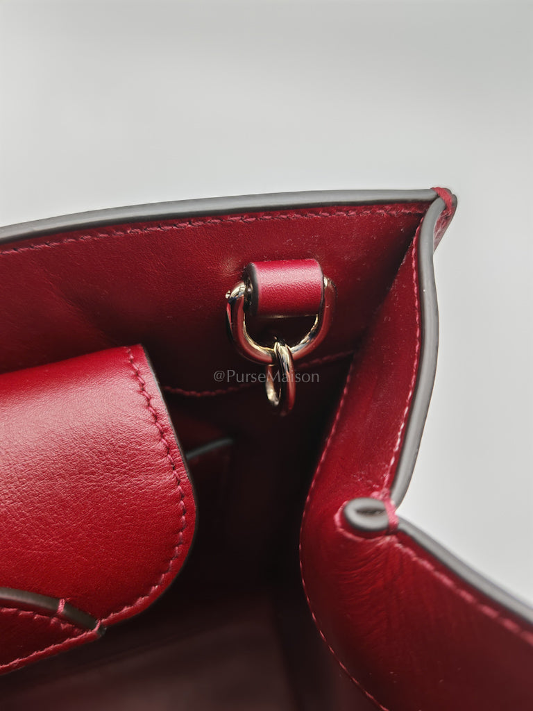 Diana Medium in Burgundy Smooth Calfskin Leather Crossbody Bag | Purse Maison Luxury Bags Shop