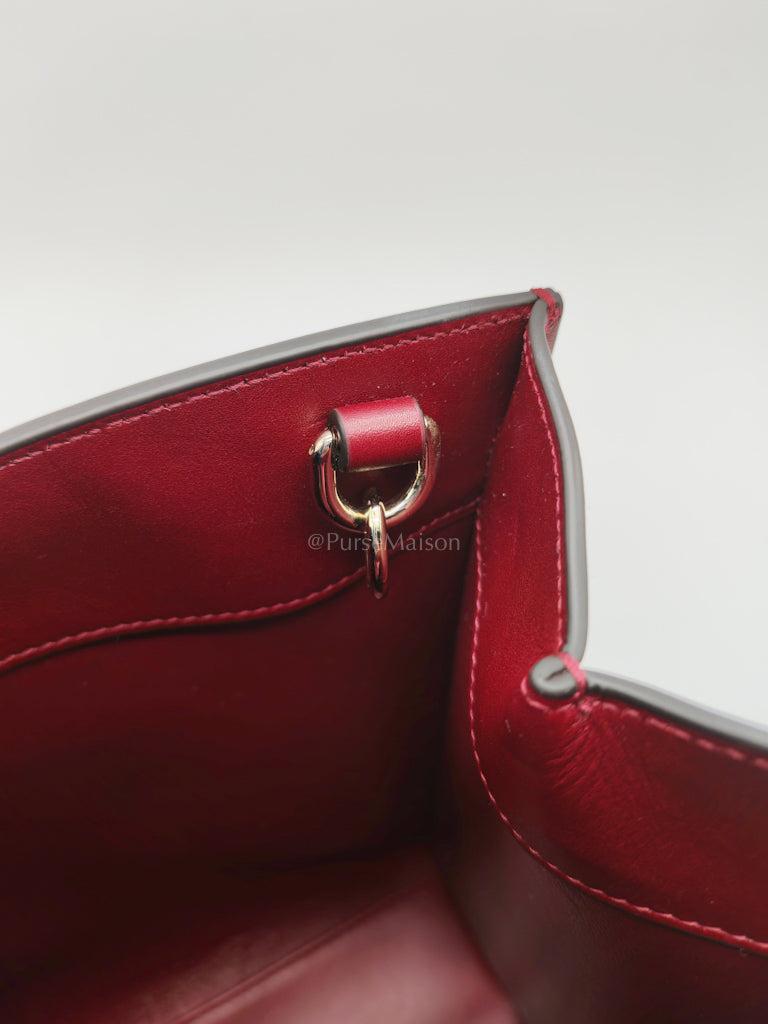 Diana Medium in Burgundy Smooth Calfskin Leather Crossbody Bag | Purse Maison Luxury Bags Shop