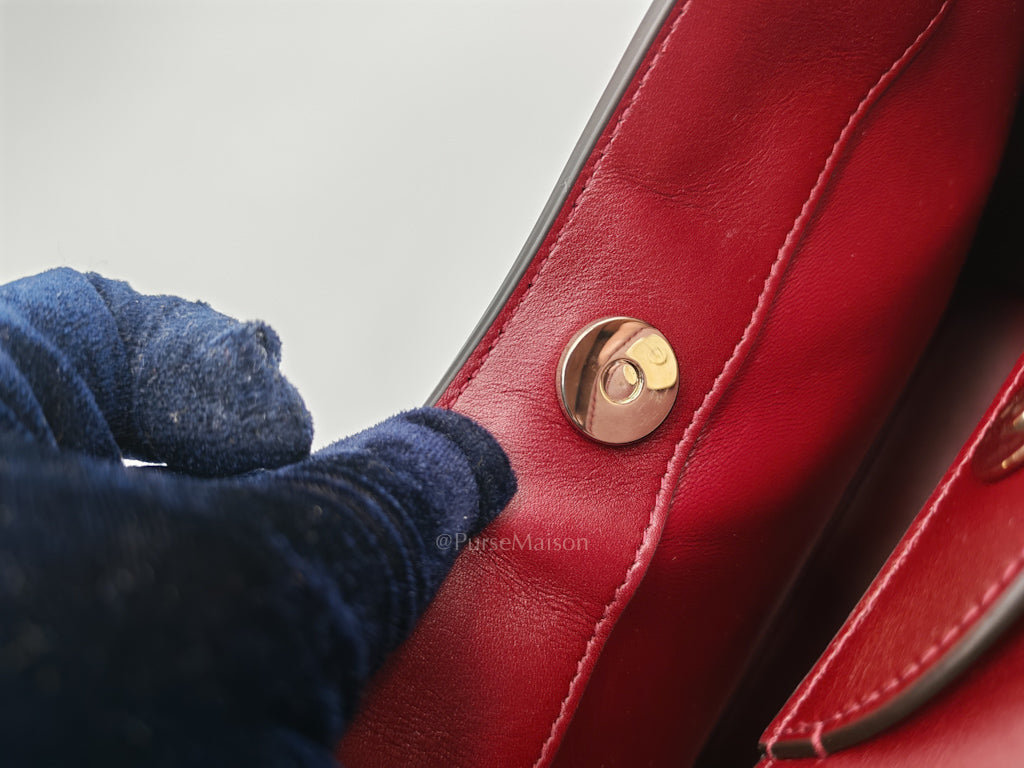 Diana Medium in Burgundy Smooth Calfskin Leather Crossbody Bag | Purse Maison Luxury Bags Shop