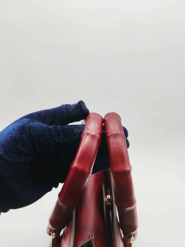 Diana Medium in Burgundy Smooth Calfskin Leather Crossbody Bag | Purse Maison Luxury Bags Shop