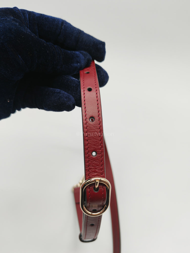 Diana Medium in Burgundy Smooth Calfskin Leather Crossbody Bag | Purse Maison Luxury Bags Shop