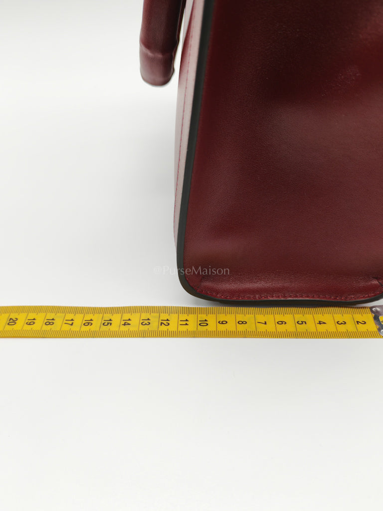 Diana Medium in Burgundy Smooth Calfskin Leather Crossbody Bag | Purse Maison Luxury Bags Shop