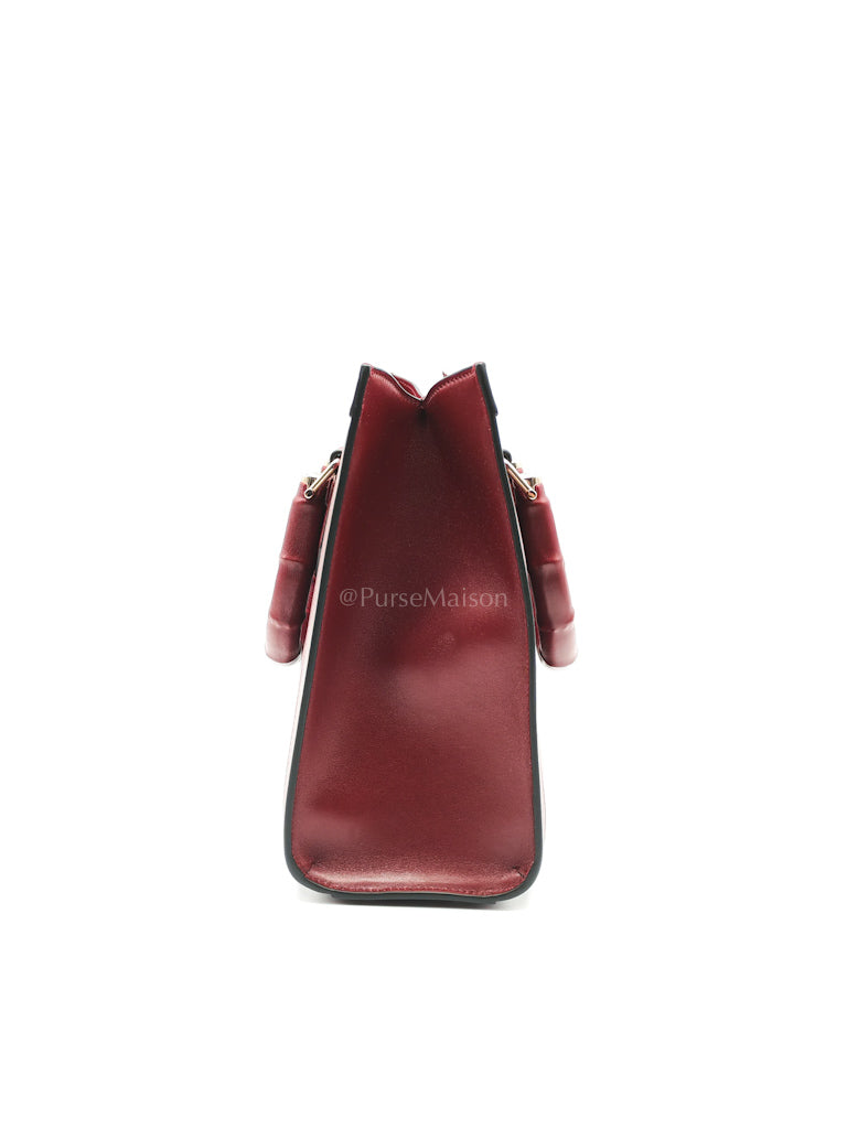 Diana Medium in Burgundy Smooth Calfskin Leather Crossbody Bag | Purse Maison Luxury Bags Shop