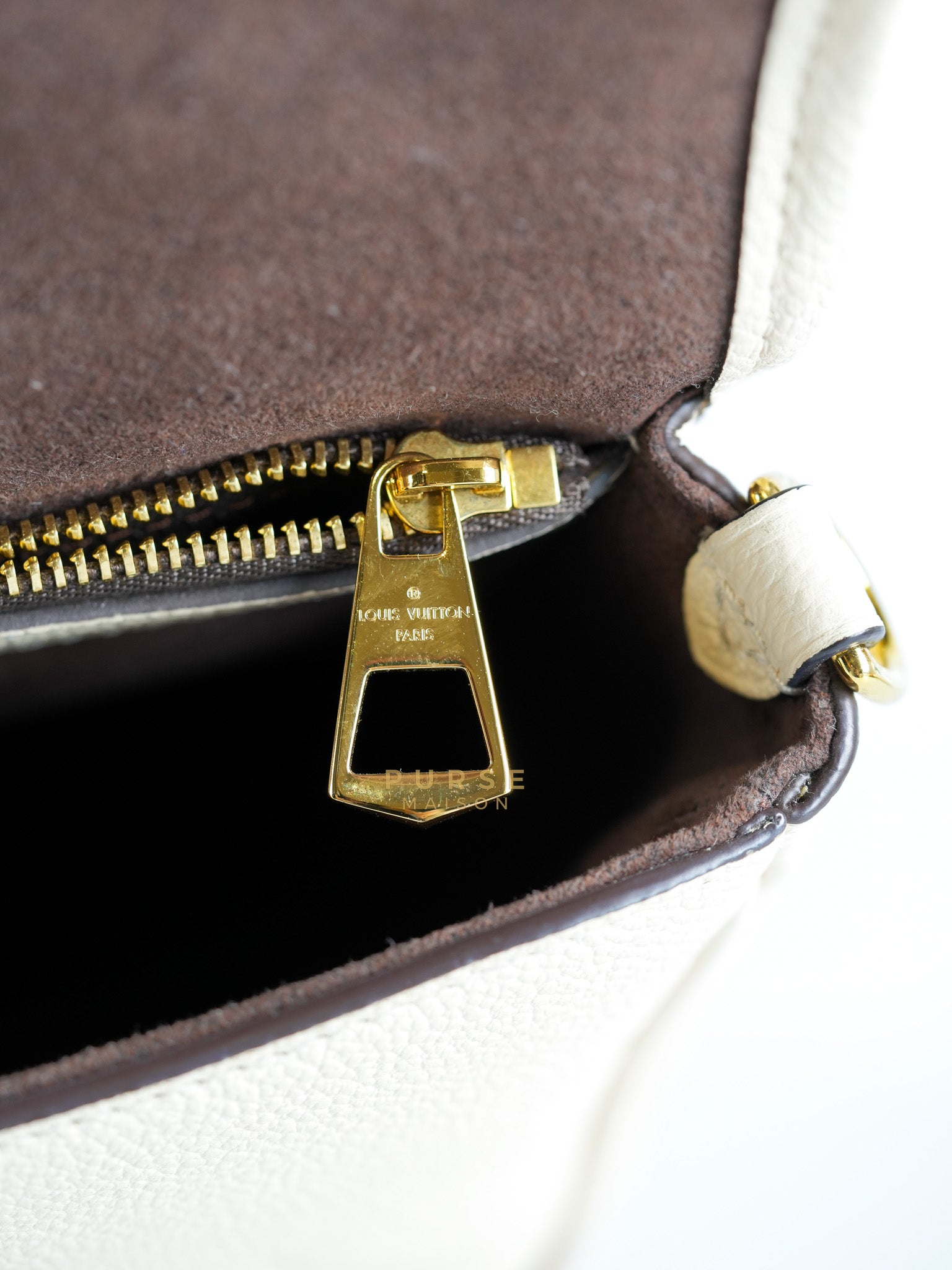 Diane Cream Monogram Empreinte Leather (Microchip) | Purse Maison Luxury Bags Shop