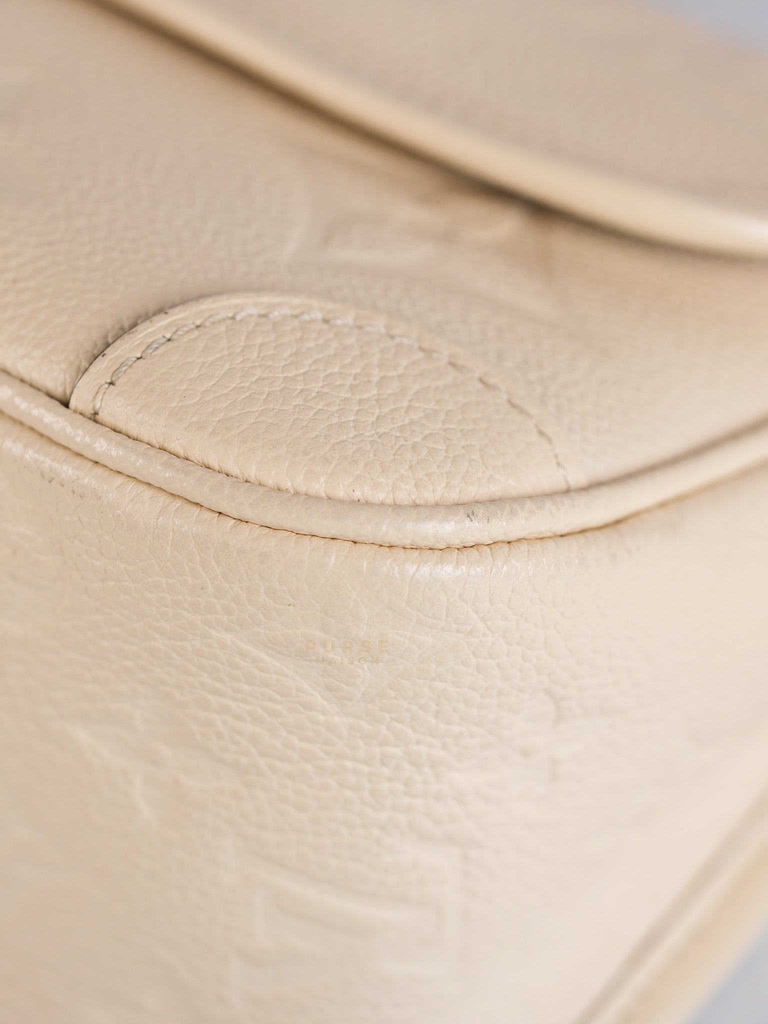 Diane Cream Monogram Empreinte Leather (Microchip) | Purse Maison Luxury Bags Shop