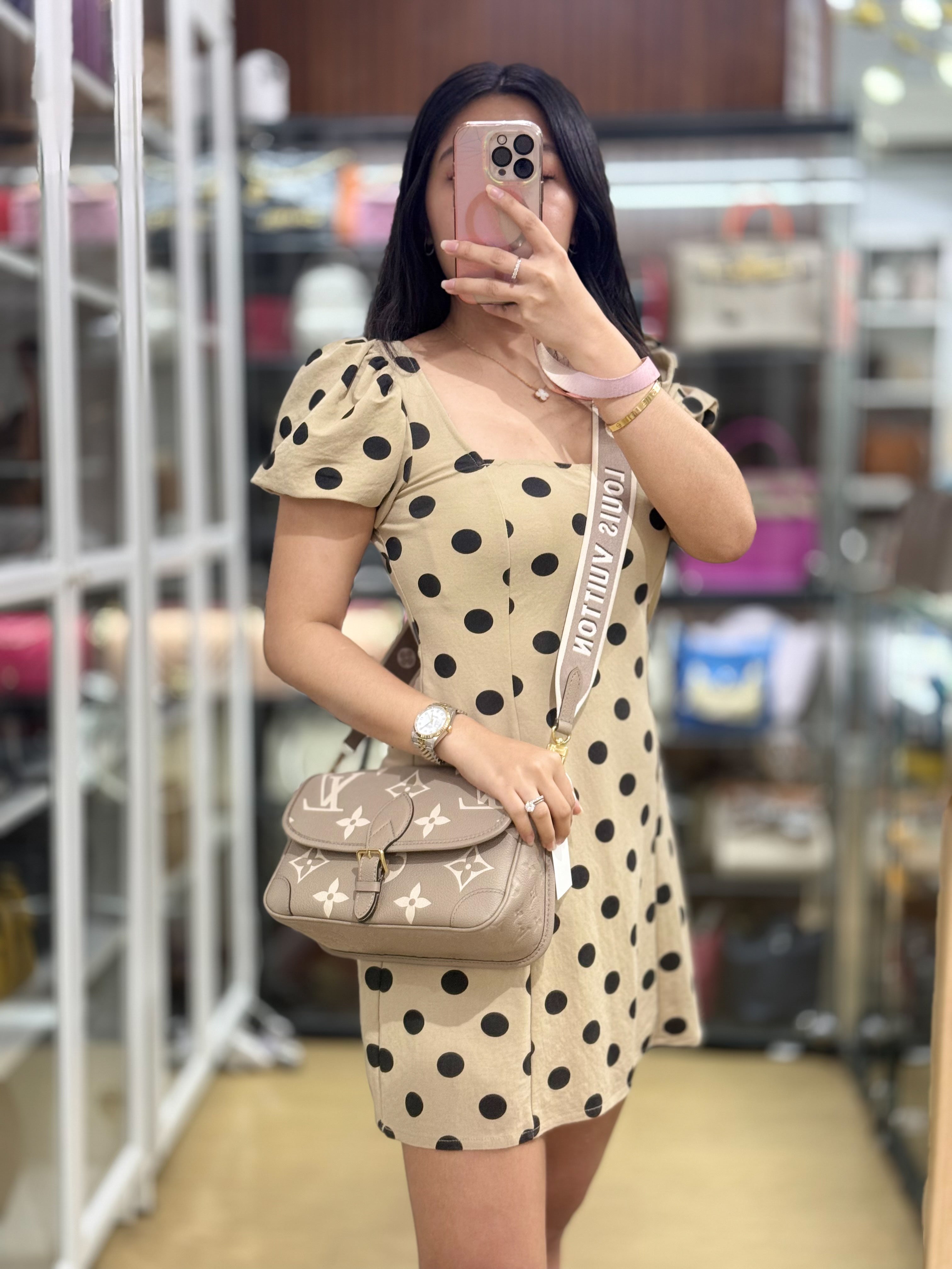 Diane in Empreinte Monogram Tourterelle Beige/Cream (Microchip) | Purse Maison Luxury Bags Shop