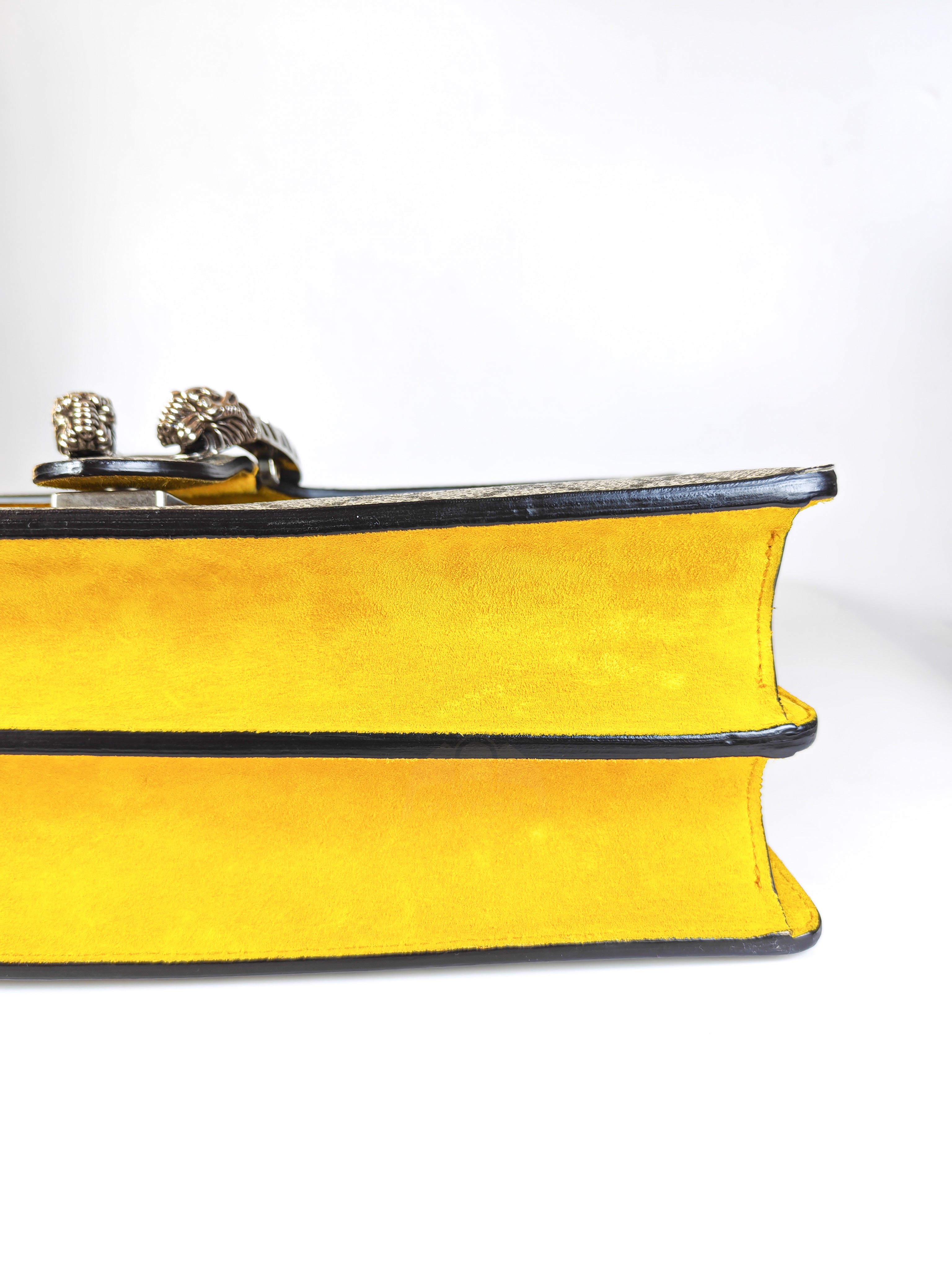 Dionysus Large Shoulder Bag with Yellow Suede and Supreme Canvas | Purse Maison Luxury Bags Shop