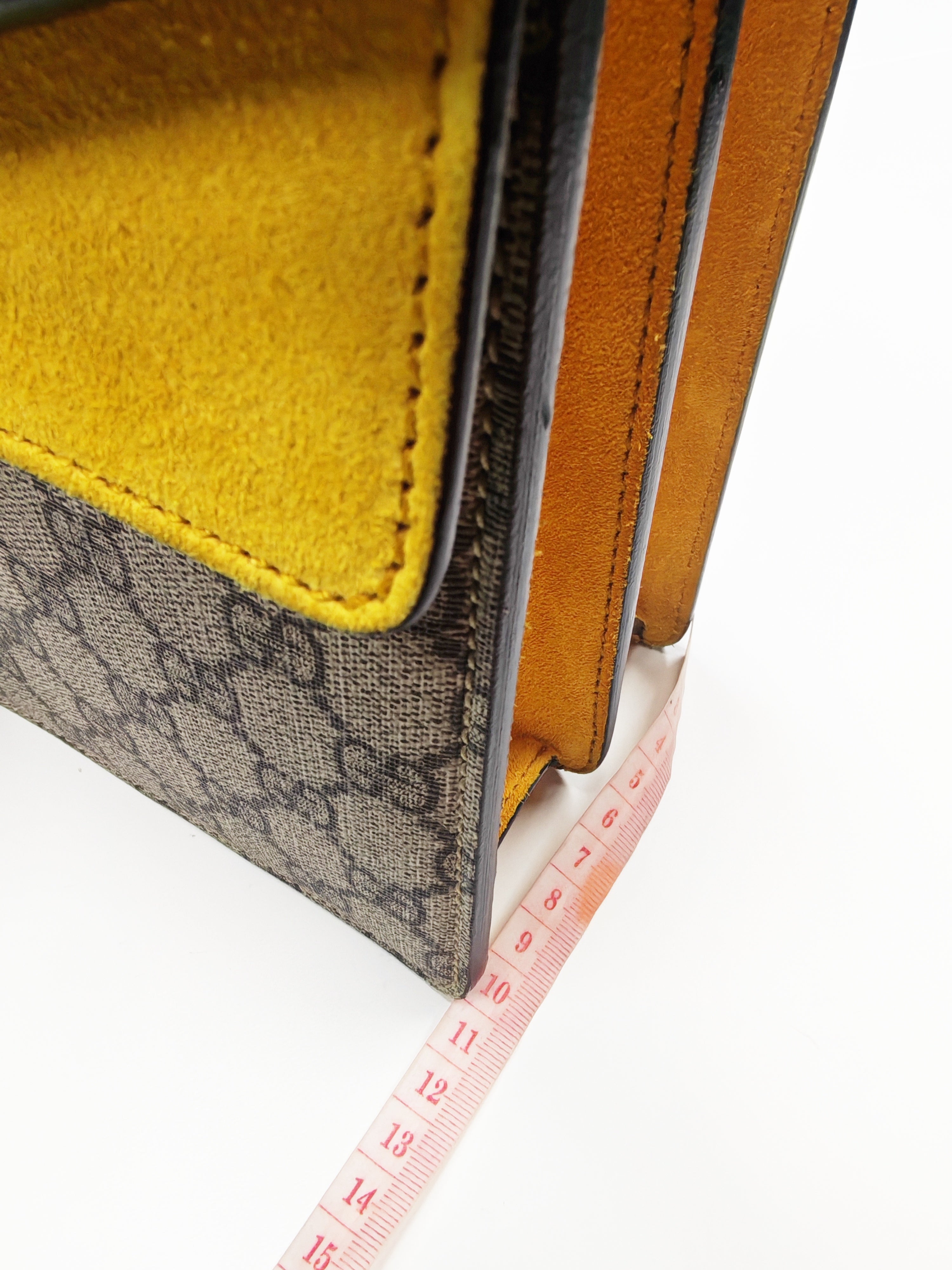 Dionysus Large Shoulder Bag with Yellow Suede and Supreme Canvas | Purse Maison Luxury Bags Shop