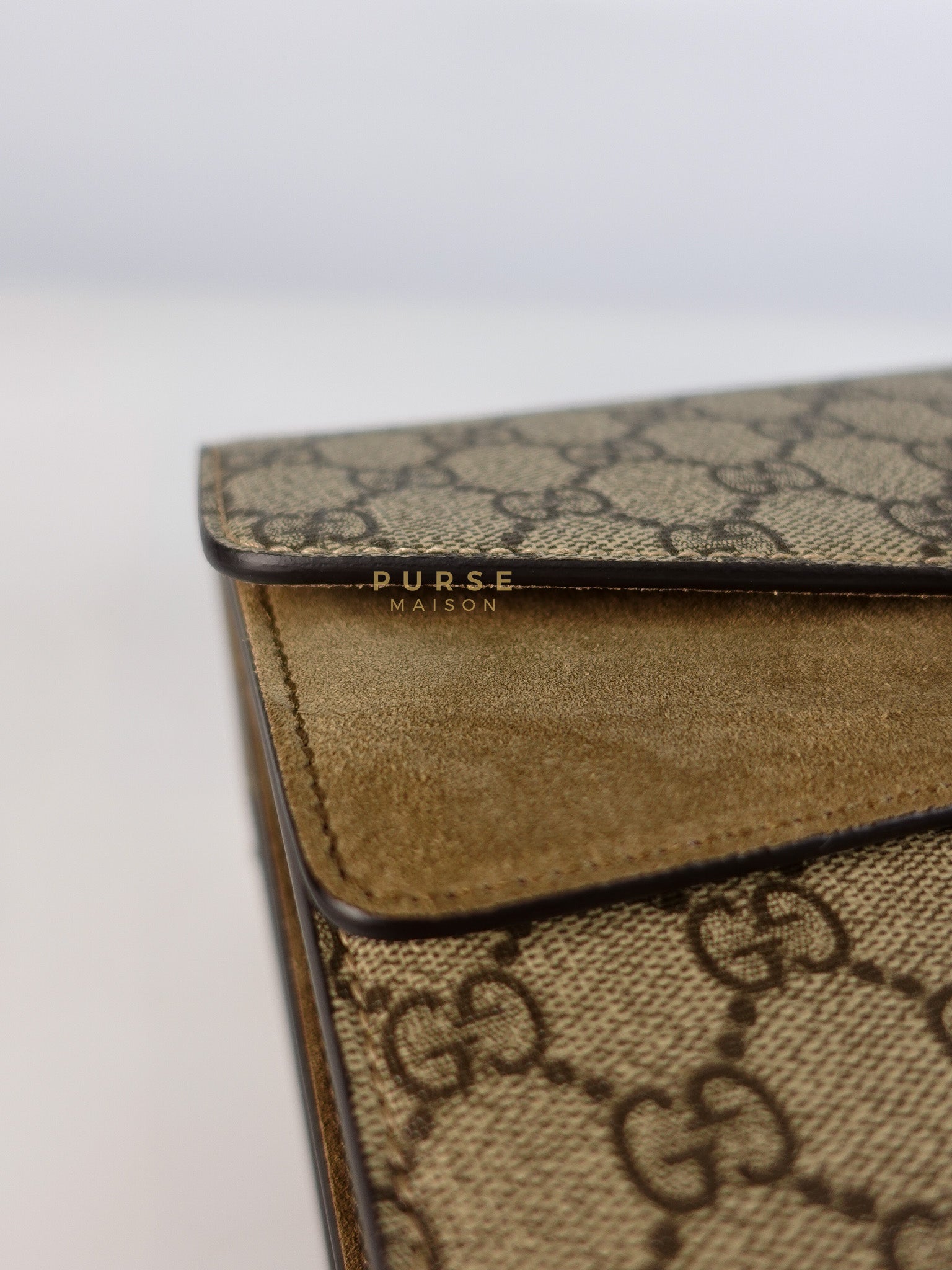 Dionysus Medium Shoulder Bag in Taupe GG Supreme Monogram & Silver Hardware | Purse Maison Luxury Bags Shop