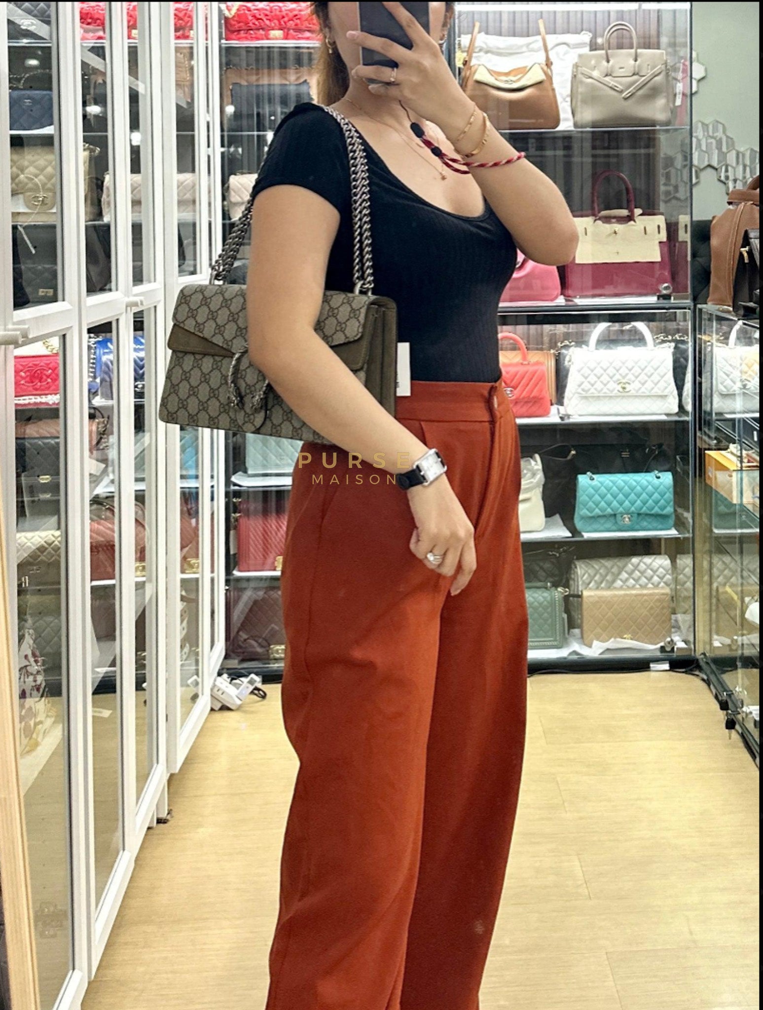 Dionysus Medium Shoulder Bag in Taupe GG Supreme Monogram & Silver Hardware | Purse Maison Luxury Bags Shop