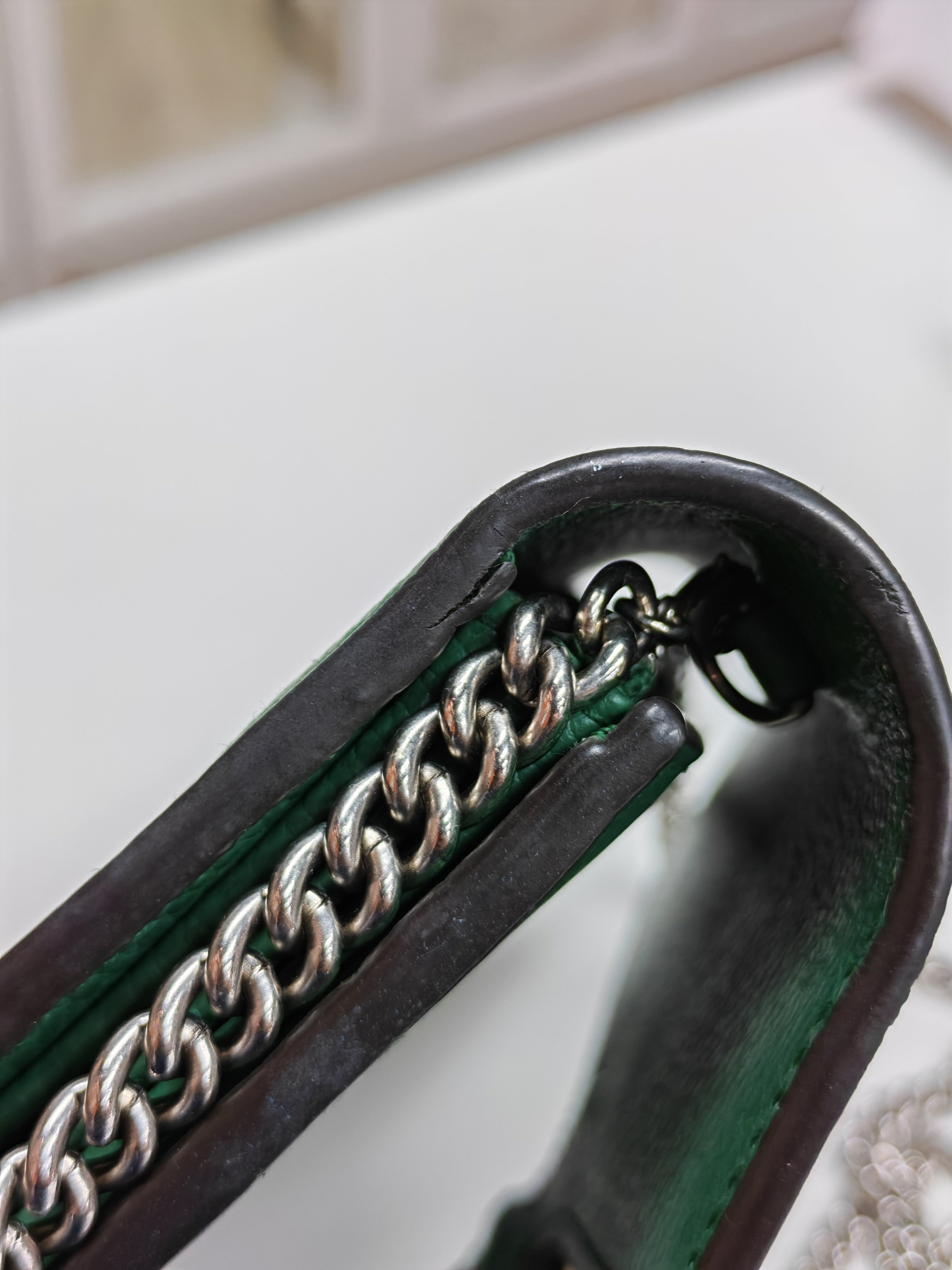 Dionysus Mini Chain Bag in Emerald Green Grained Leather Chain Bag | Purse Maison Luxury Bags Shop