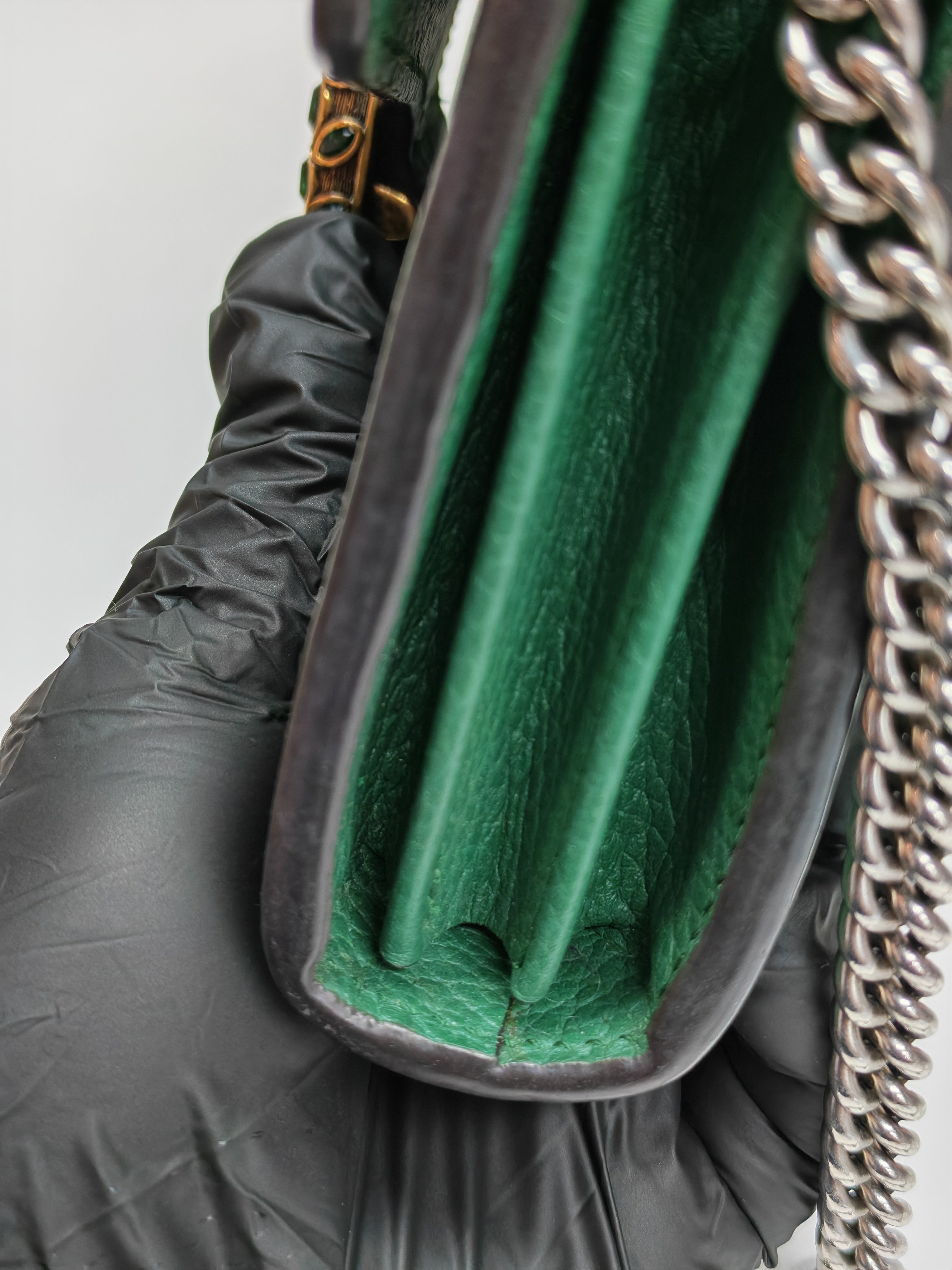 Dionysus Mini Chain Bag in Emerald Green Grained Leather Chain Bag | Purse Maison Luxury Bags Shop