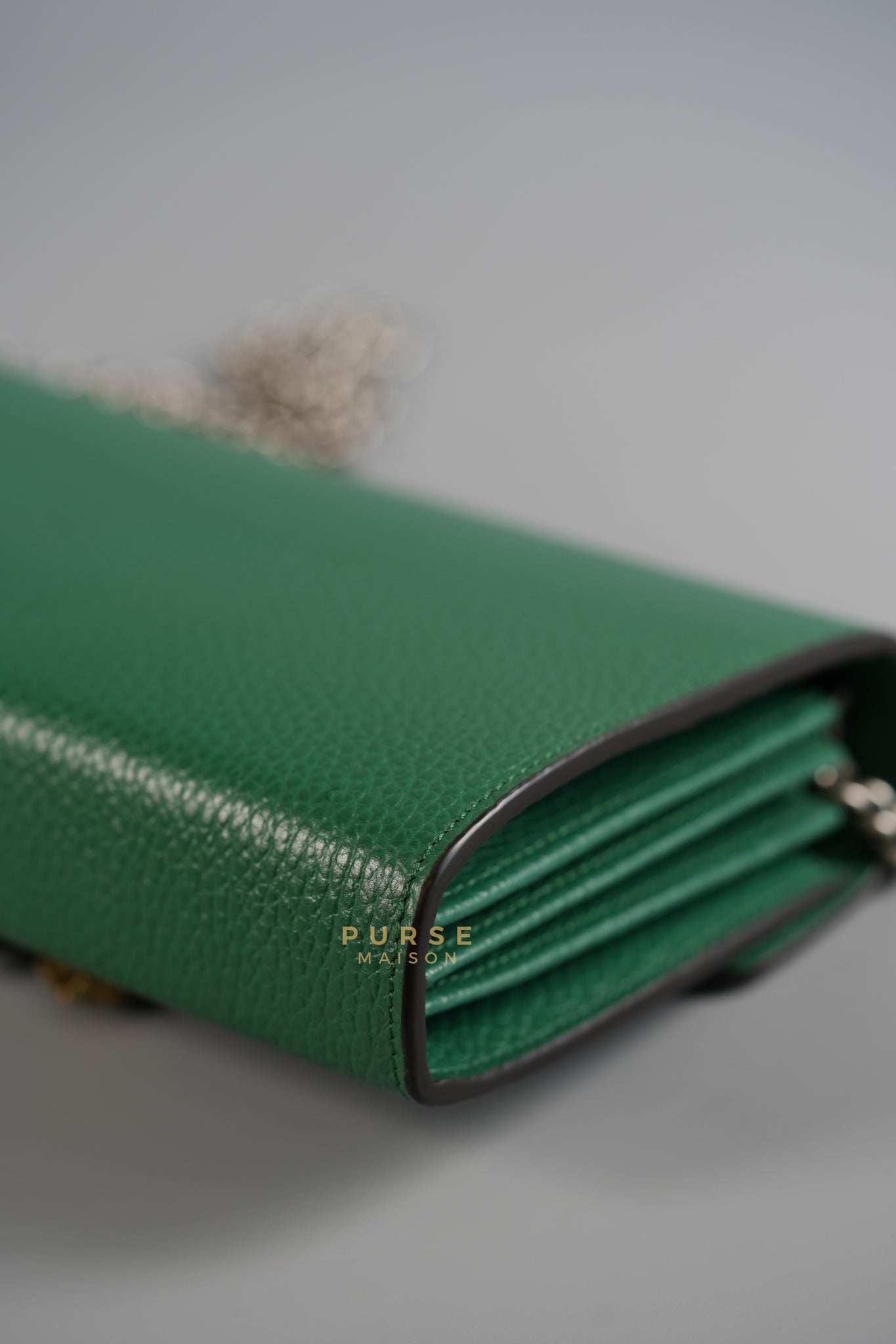 Dionysus Mini Chain Bag in Emerald Green Grained Leather | Purse Maison Luxury Bags Shop