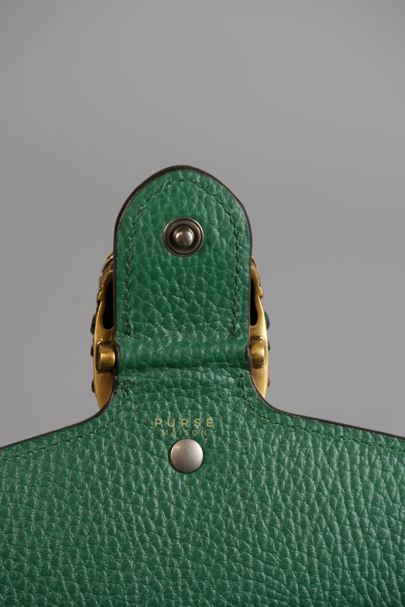 Dionysus Mini Chain Bag in Emerald Green Grained Leather | Purse Maison Luxury Bags Shop