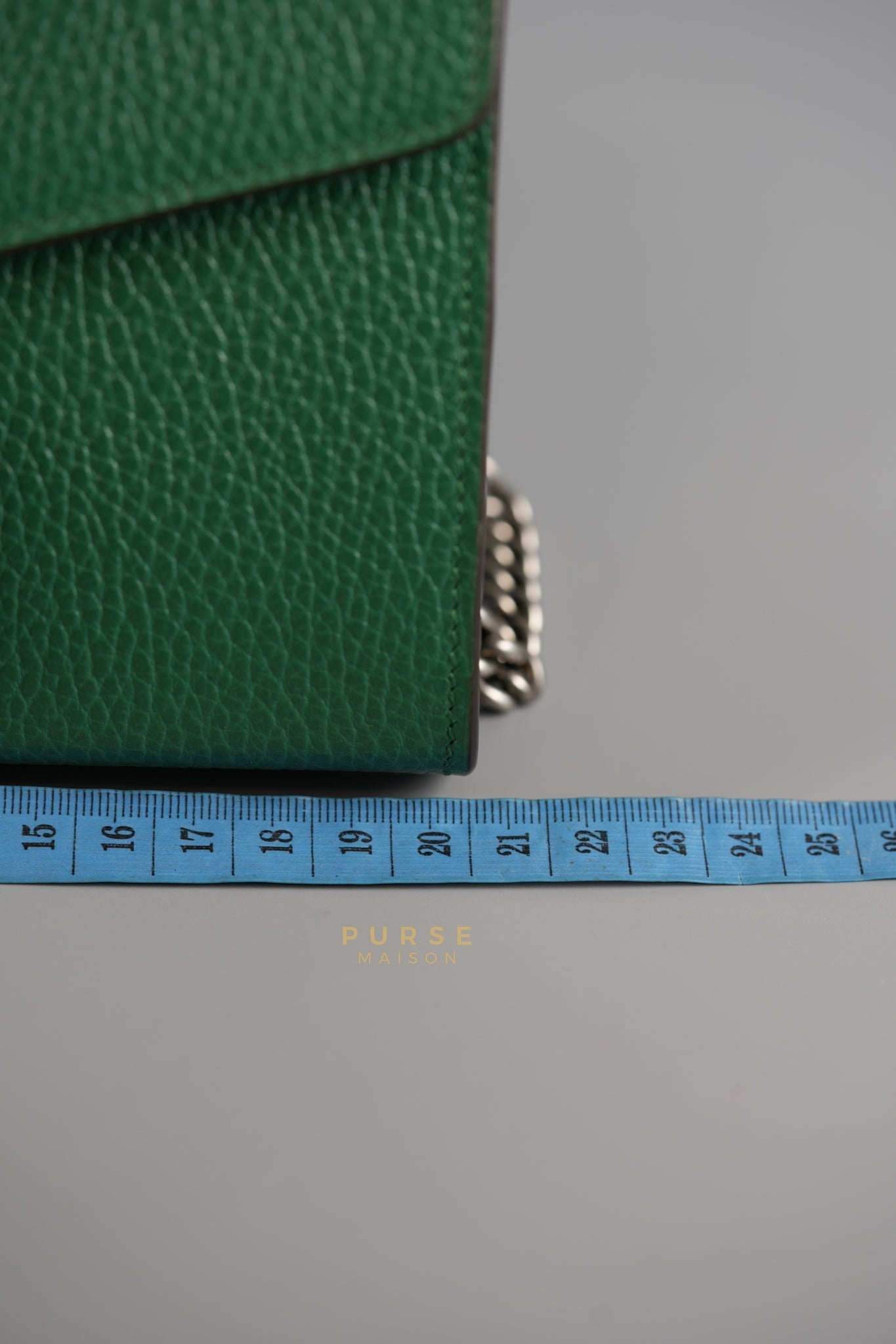 Dionysus Mini Chain Bag in Emerald Green Grained Leather | Purse Maison Luxury Bags Shop