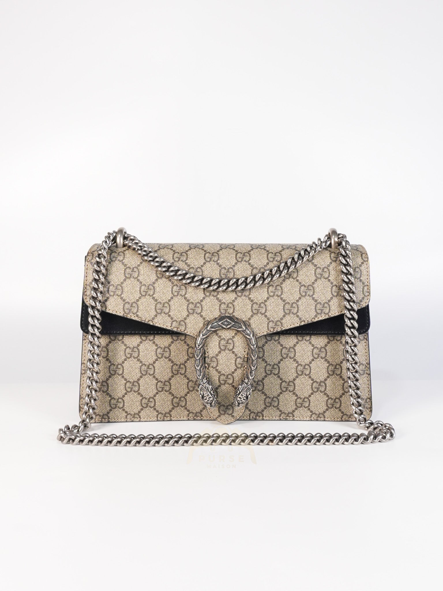 Dionysus Small Black Supreme Canvas Leather Shoulder Bag | Purse Maison Luxury Bags Shop