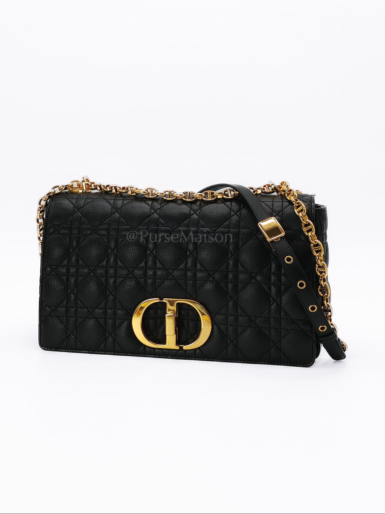 Dior Caro Large in Black Supple Cannage Calfskin Leather Chain Bag | Purse Maison Luxury Bags Shop